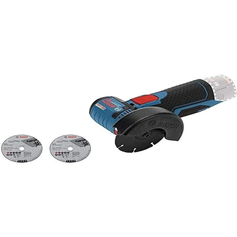 Bosch PRO 12V System Akku Winkelschleifer GWS 12V-76 (inkl. 1x Hartmetall-Trennscheibe, 1x Carbide Multi Wheel, 76 x 10…