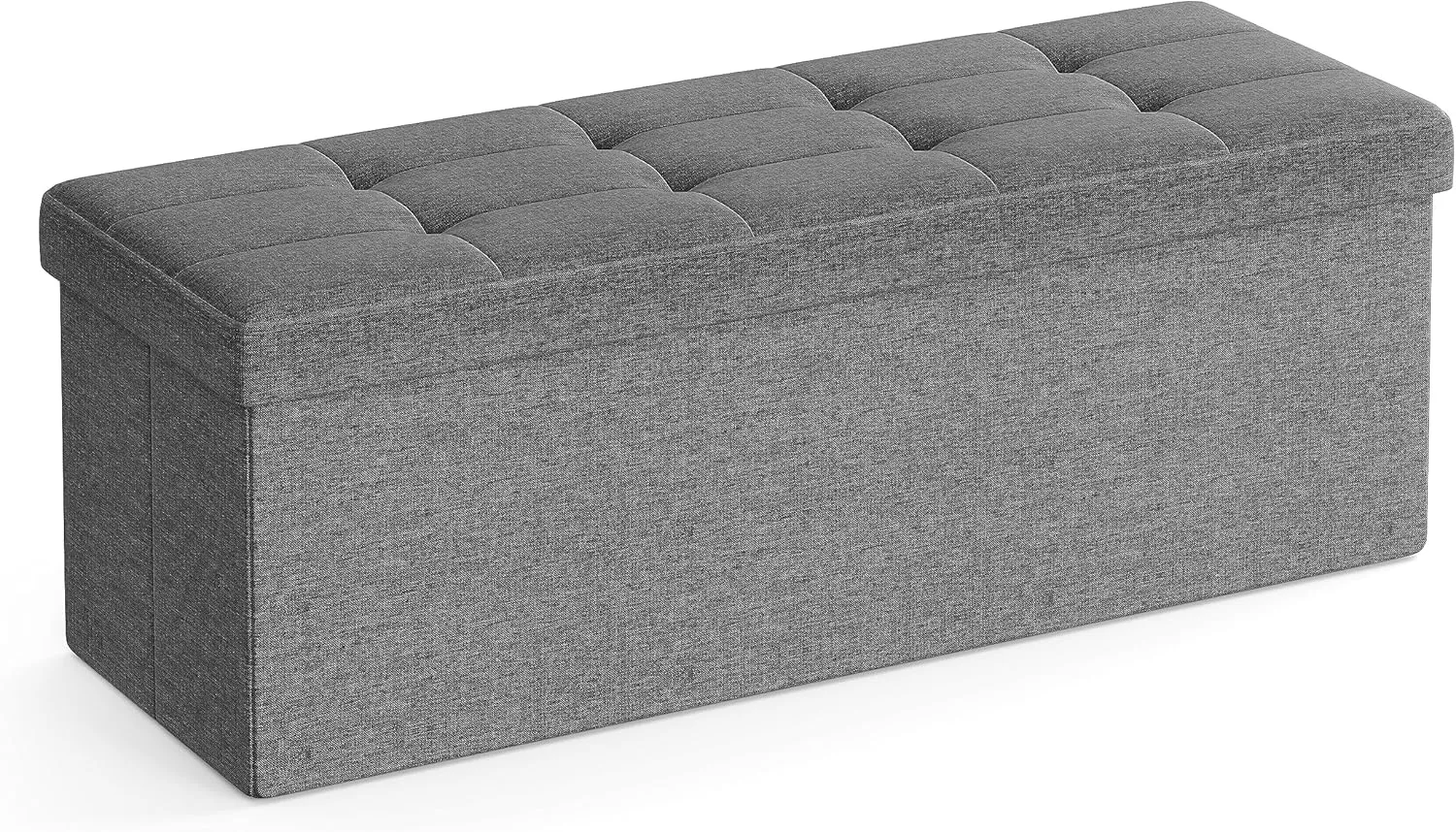 SONGMICS Sitzhocker mit Stauraum, klappbare Sitzbank, 38 x 110 x 38 cm Fußbank, Aufbewahrungsbox, bis 300 kg belastbar,…