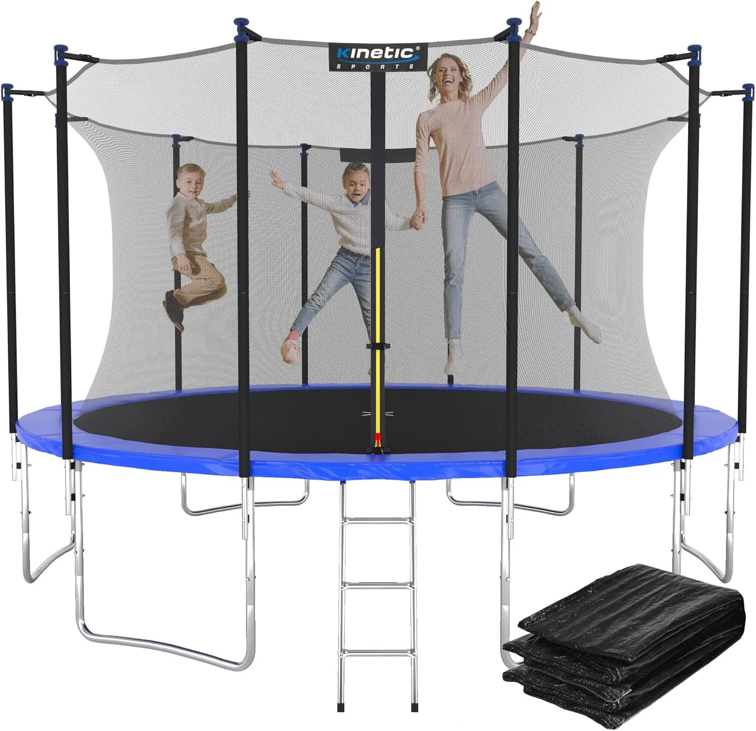 KINETIC SPORTS Trampolin Outdoor 'Salto Plus' Ø 183/244/305/366/400/430/490 cm - Komplett-Set für Kinder, USA Sprungtuc…