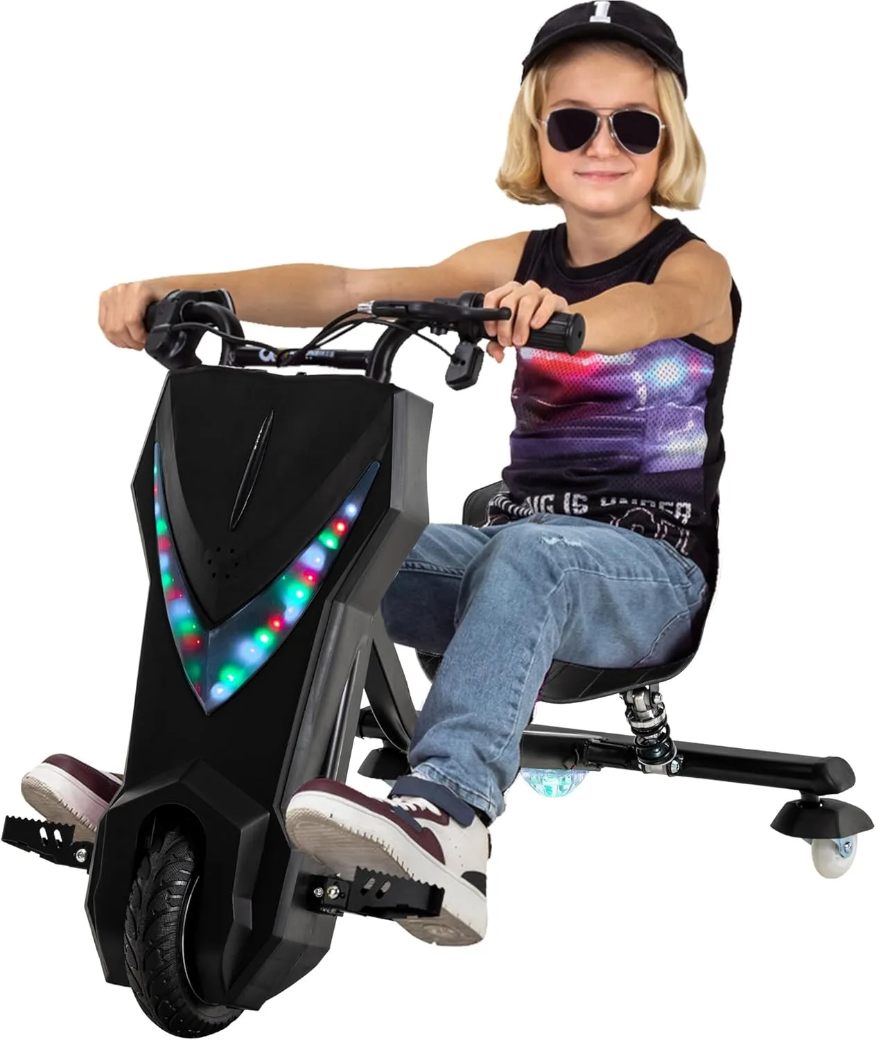 Actionbikes Motors Kinder Elektro Driftscooter | 𝟐𝟓𝟎 Watt Motor - Drift Cart 360°- 3 Geschwindigkeitsstufen - LED-Beleu…