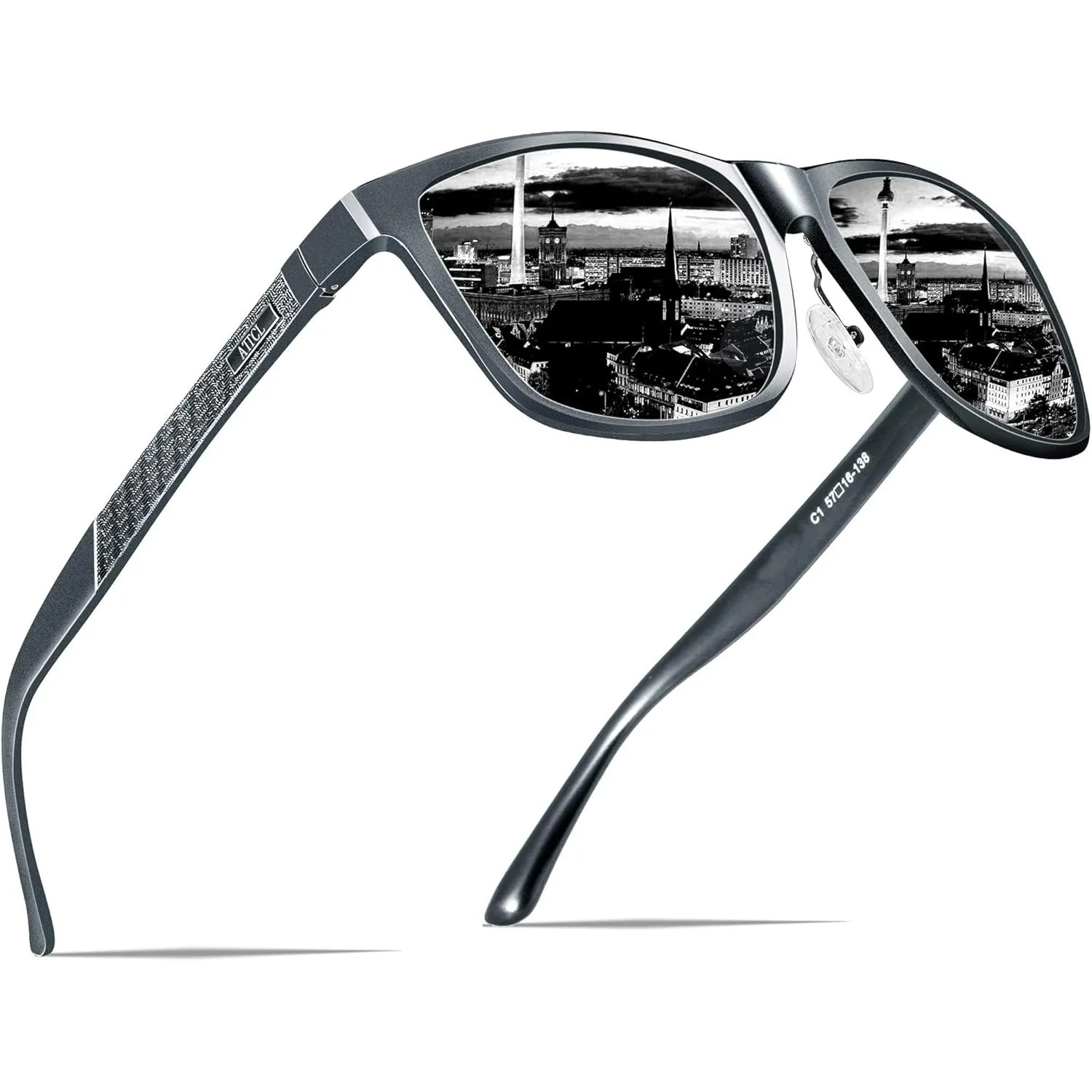 ATTCL Sonnenbrille Herren Polarisiert Für Autofahren: UV400 Schutz Leicht AL-MG Rahmen Verspiegelte Scheibe Wanderung R…