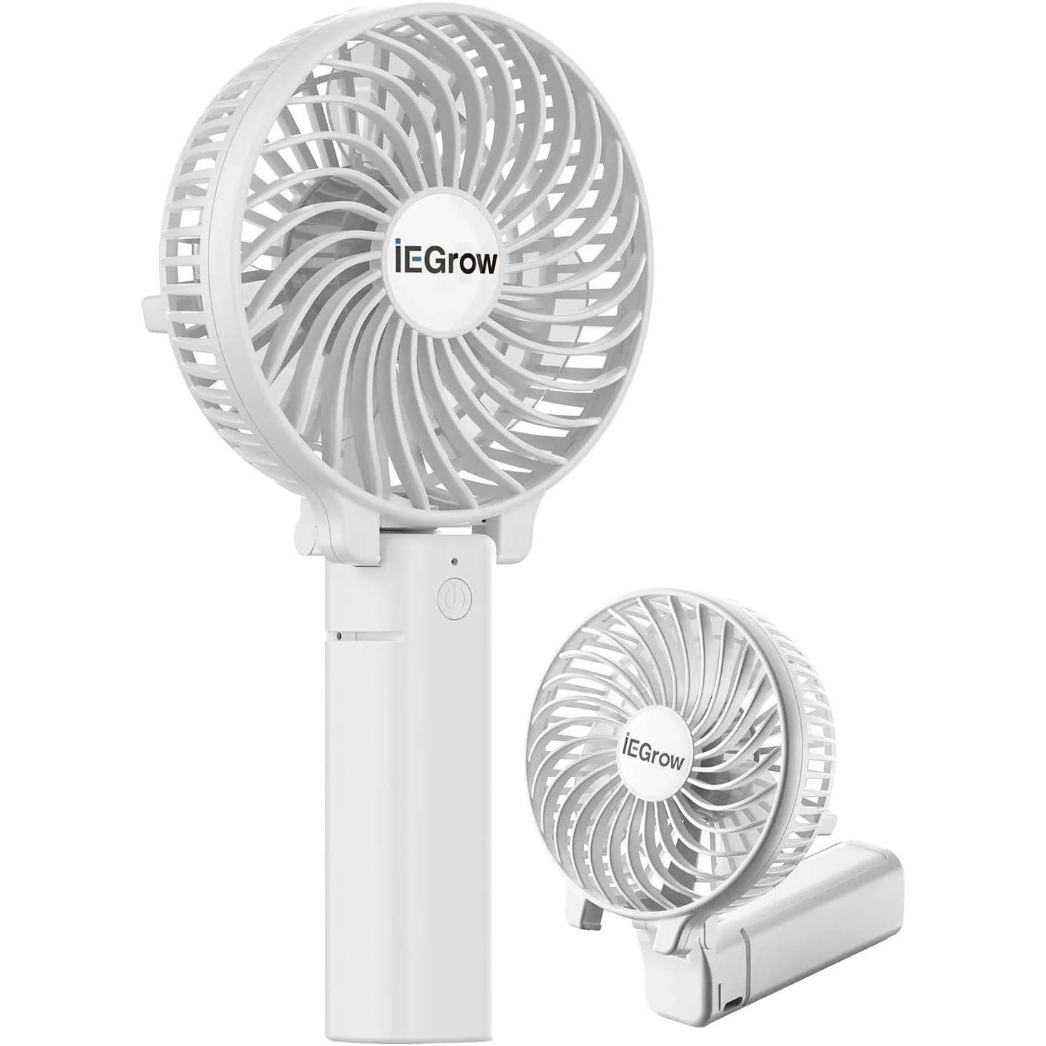 iEGrow Handventilator Tragbarer Mini Ventilatoren USB Wiederaufladbarer [2-9 Betriebsstunden] 3 Geschwindigkeiten Aufla…