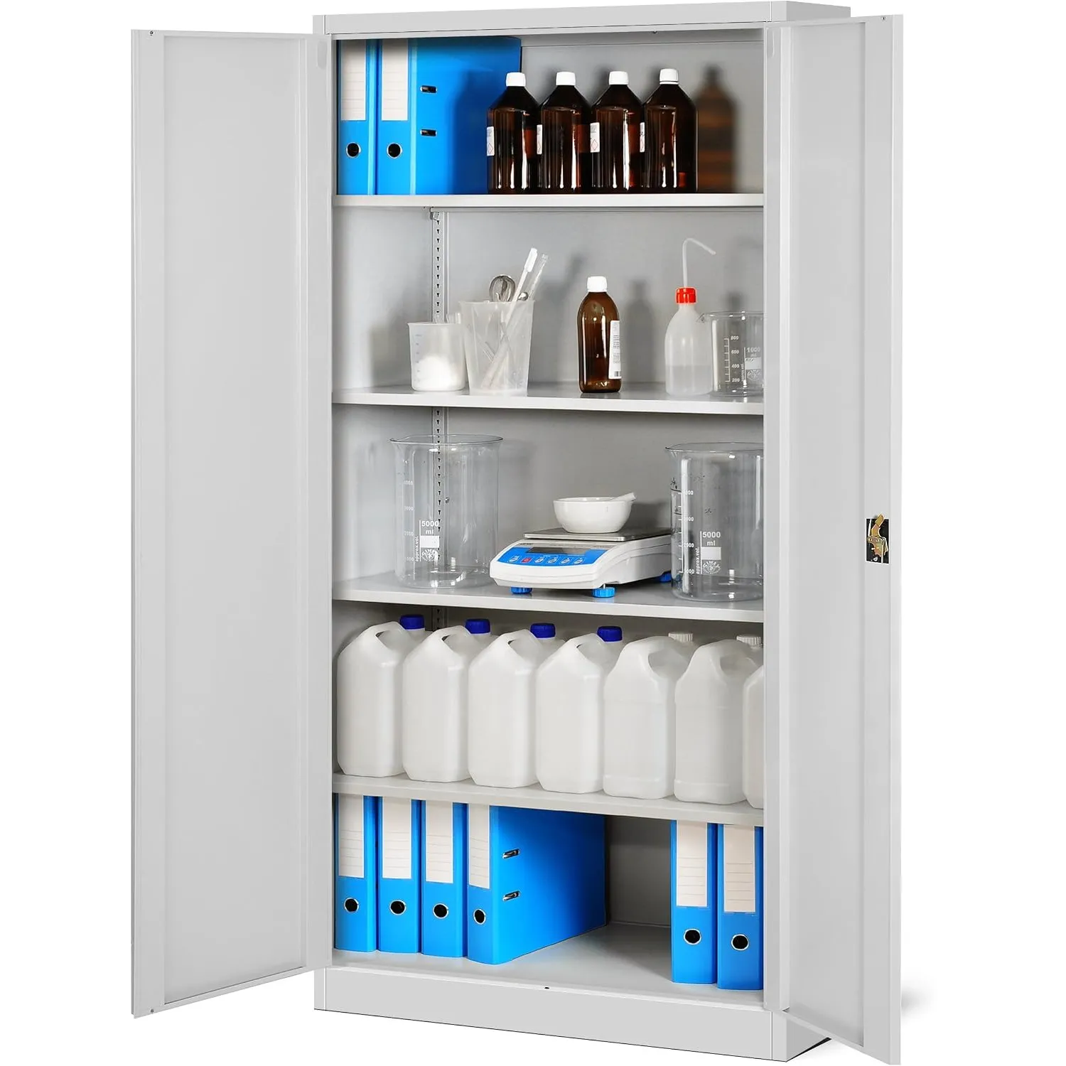 Jan Nowak Aktenschrank Metall abschließbar, Büroschrank, 195x90x40 cm