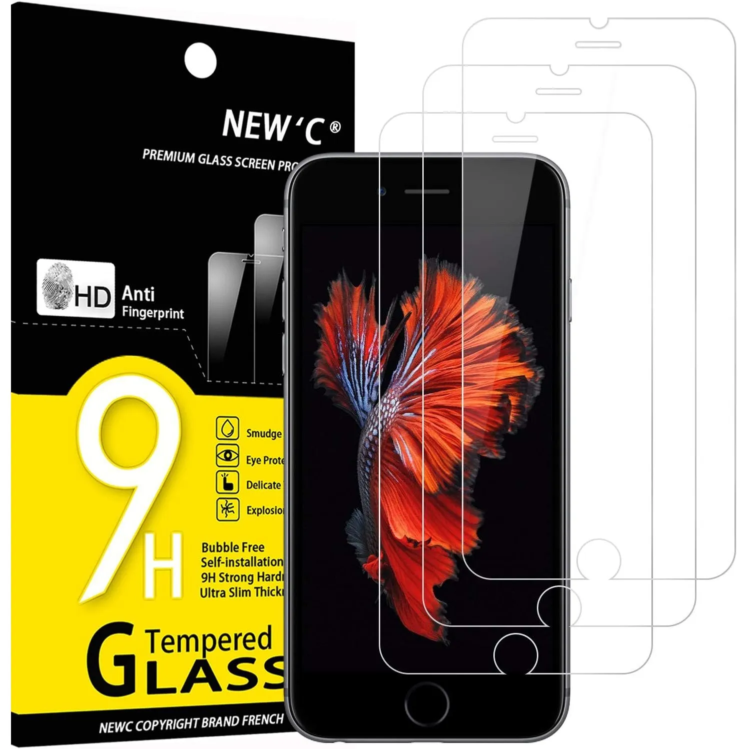 NEW'C Schutzfolie für iPhone 6S, iPhone 6 für Panzerglas