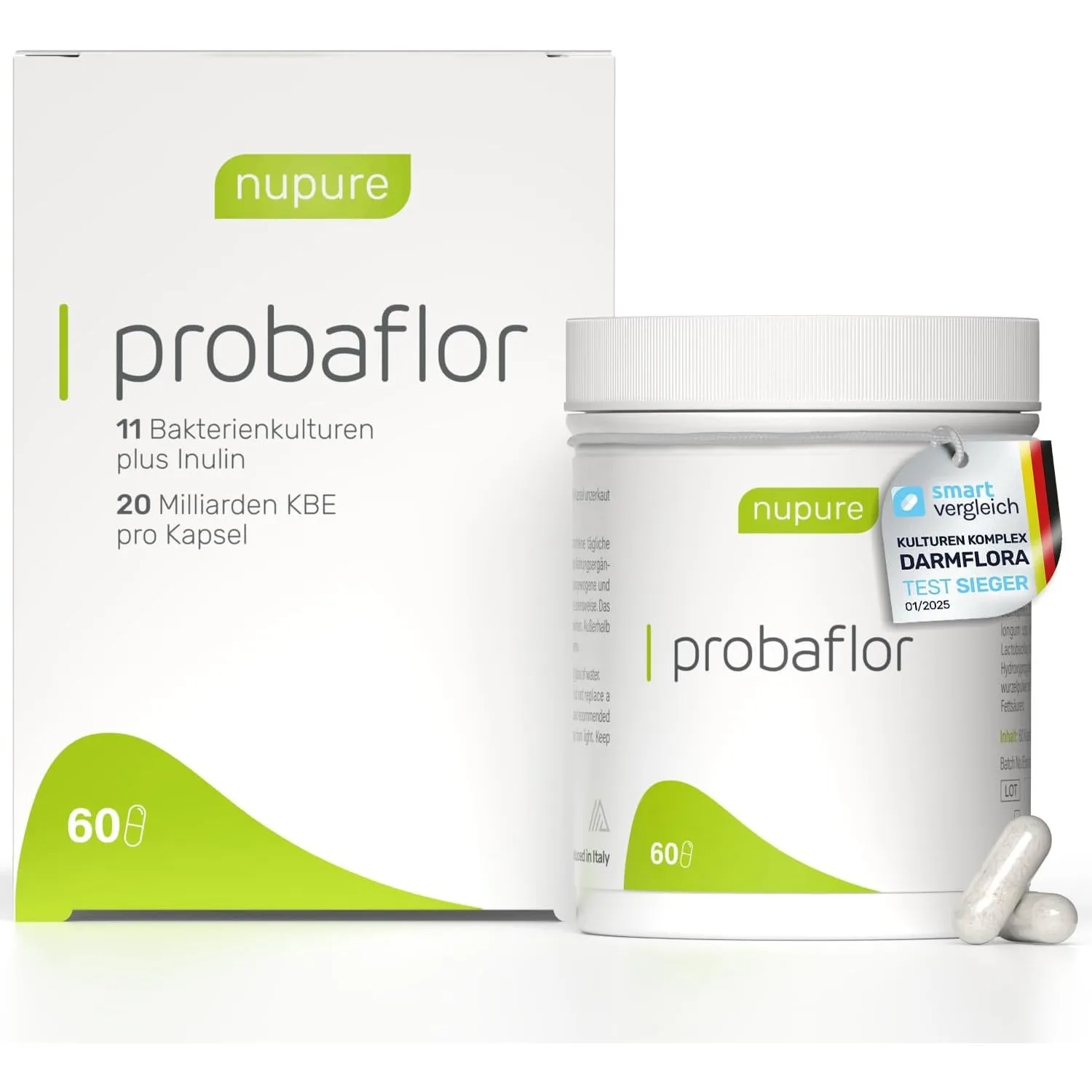 Nupure® Probaflor mit 345 Mrd KBE/g*, mit 11 Spezielle Bakterienstämme, Mit Inulin und Lactobacillus salivarius SP2, Be…