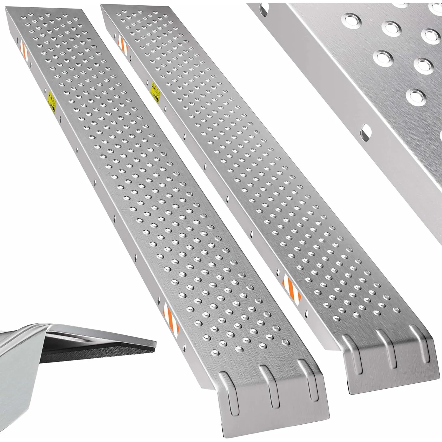 MONZANA® 2X Auffahrrampe 400 kg Tragfähigkeit galvanisierter Stahl 160x22,5x4,5cm rutschfeste perforierte Oberfläche PK…