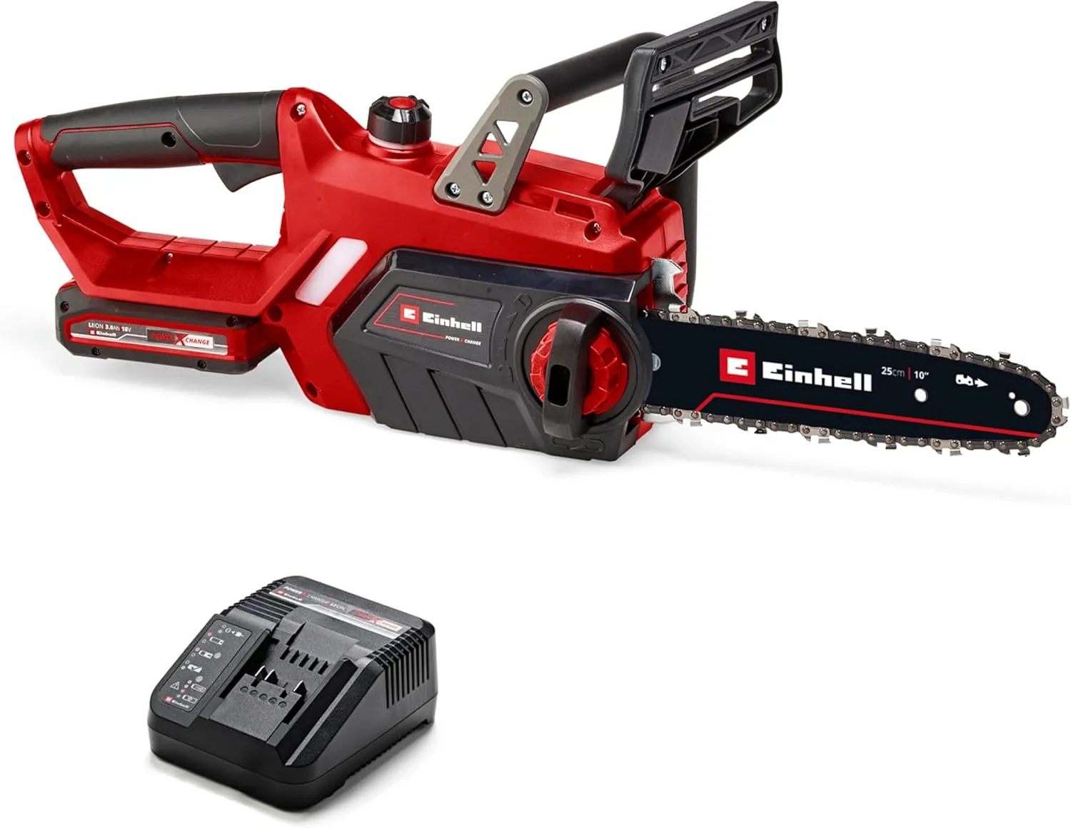 Einhell Akku-Kettensäge GE-LC 18/25-1 Li Kit Power X-Change (18 V, 23 cm Schnittlänge, 4,5 m/s Kettengeschwindigkeit, a…