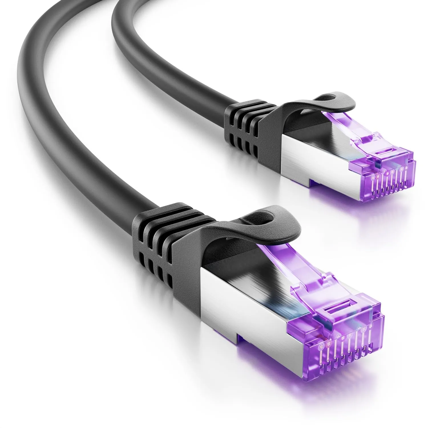 deleyCON 3,0m CAT7 Netzwerkkabel RJ45 10 Gigabit SFTP PiMF - Schwarz
