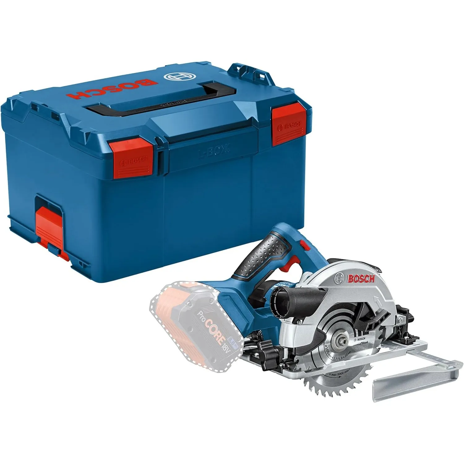 Bosch PRO 18V System Akku Kreissäge GKS 18V-57 G (Sägeblatt-Ø: 165mm, Schnitttiefe: 57 mm, inkl. L-BOXX, ohne Akku/Lade…