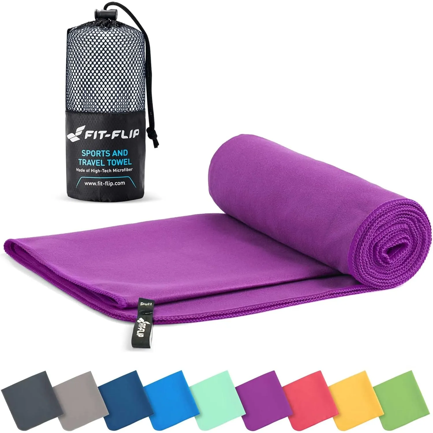 Fit-Flip Mikrofaser Handtuch - kompakte Microfaser Handtücher - ideal als Sporthandtuch, Reisehandtuch, Strandtuch - sc…