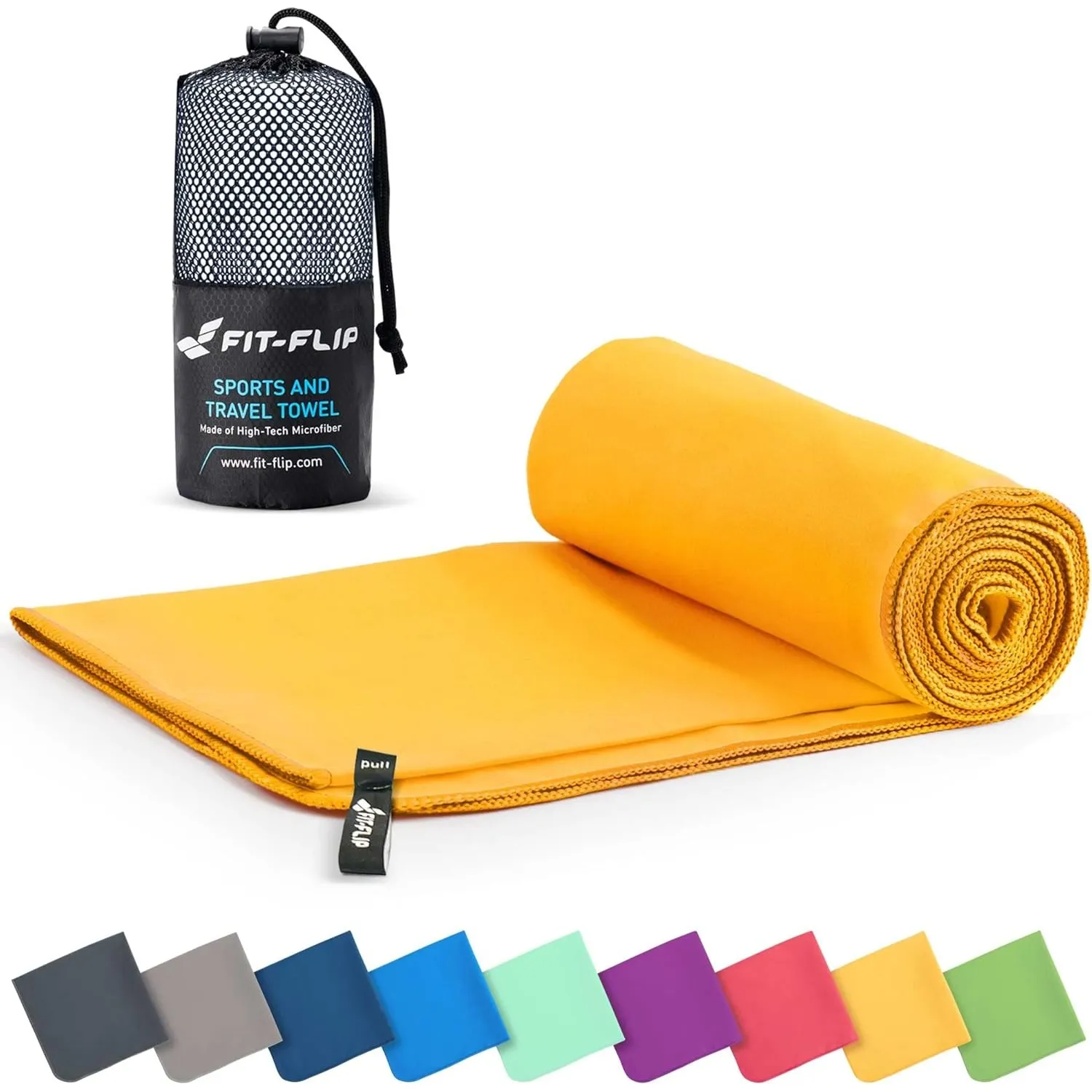 Fit-Flip Mikrofaser Handtuch - kompakte Microfaser Handtücher - ideal als Sporthandtuch, Reisehandtuch, Strandtuch - sc…