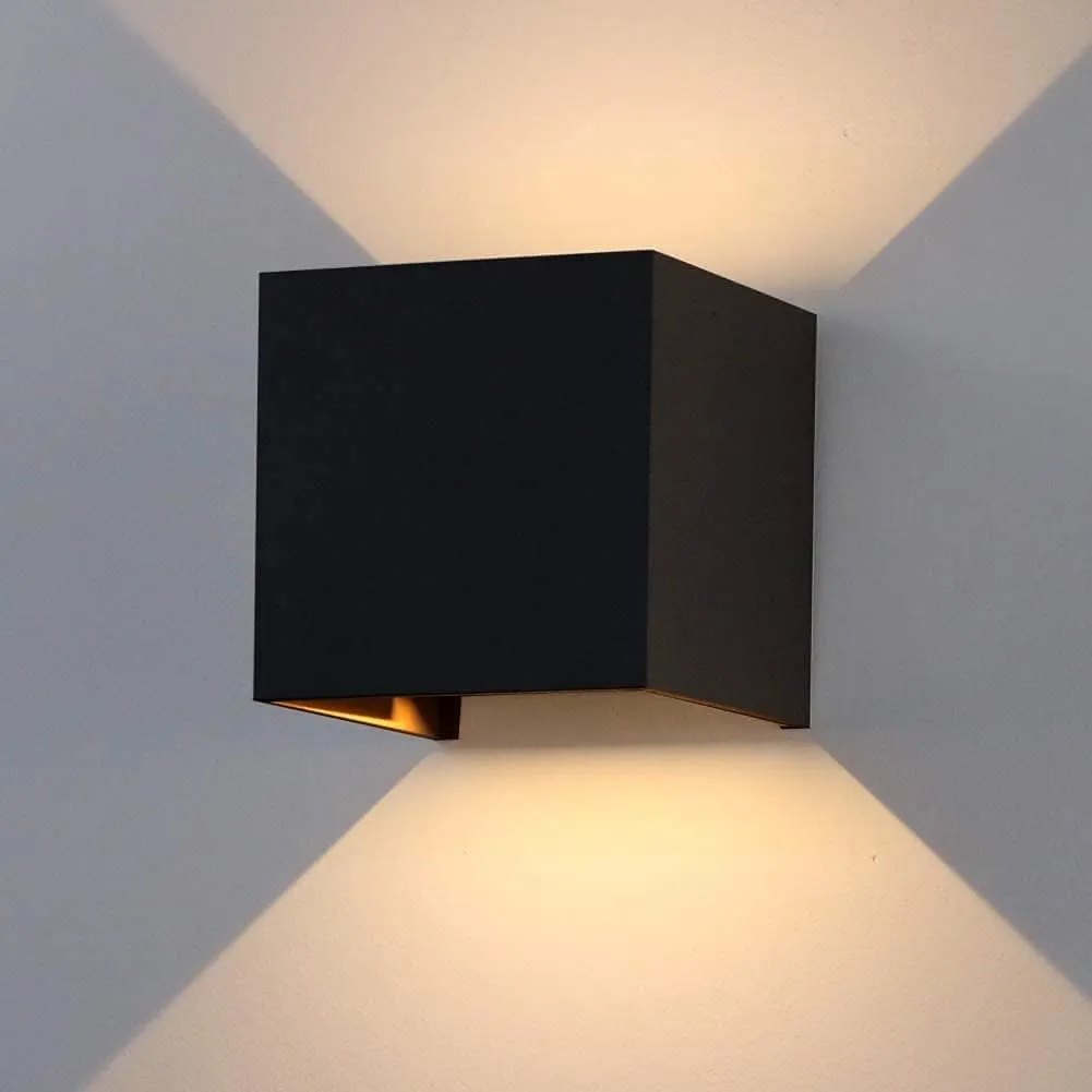 K-Bright LED Wandleuchten Innen/Außen 12W Aussenlampe Auf und ab Einstellbarer Lichtstrahl 3000K Warmweiß LED Außenwand…