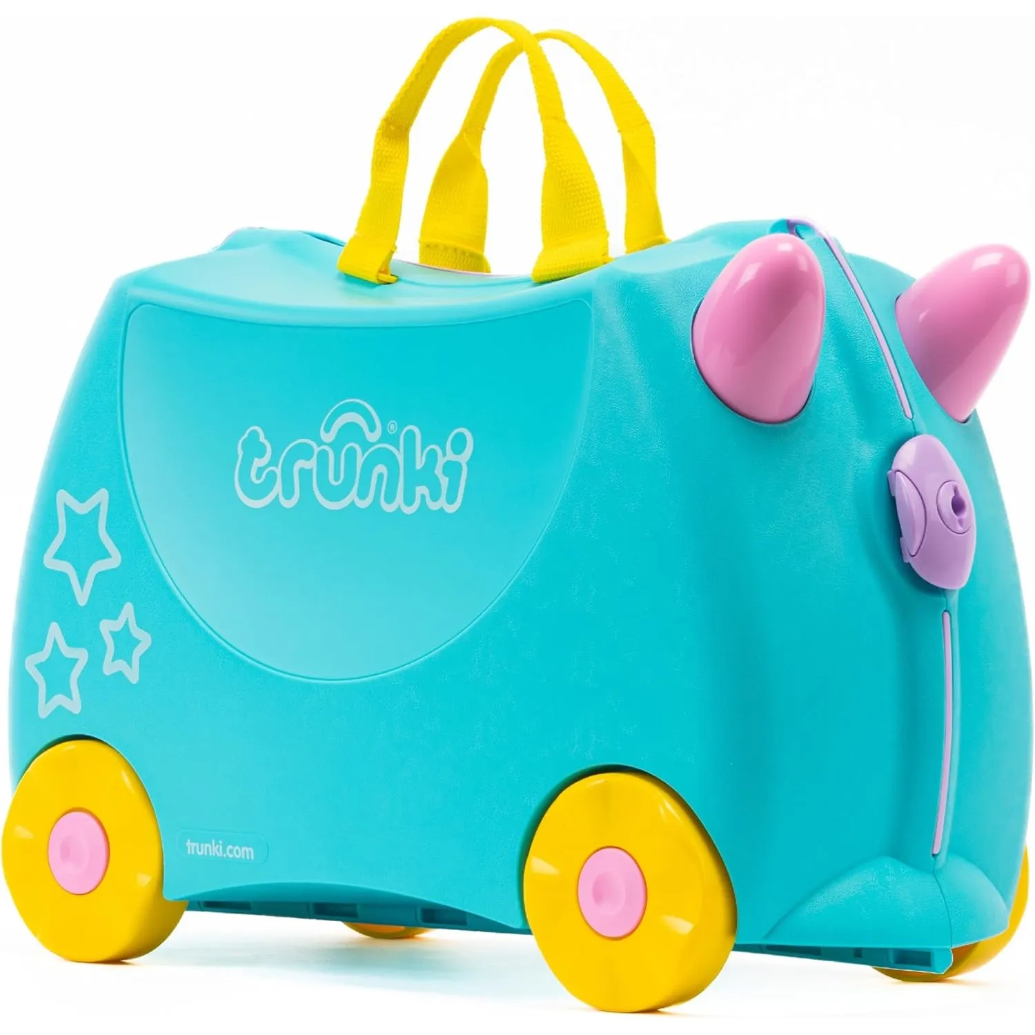Trunki Der originale Kinderkoffer zum Draufsitzen - 18-L Handgepäck Koffer, befahrbarer Hartschalen Reisekoffer mit Rol…