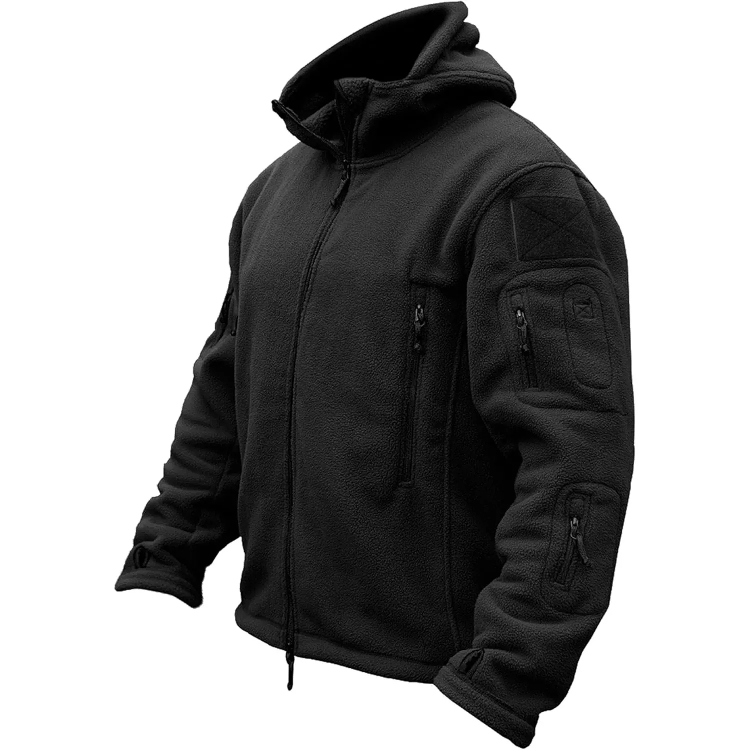 TACVASEN Herren Fleecejacke Military Outdoor Winddichte Jacke mit Kapuze
