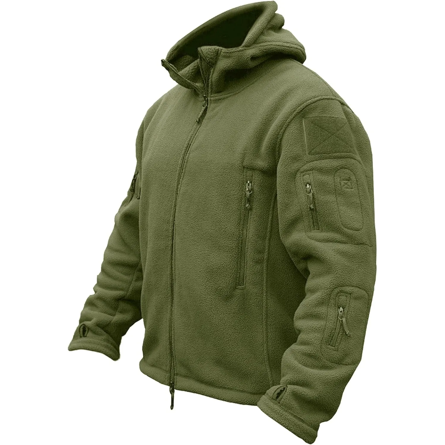 TACVASEN Herren Fleecejacke Military Outdoor Winddichte Jacke mit Kapuze