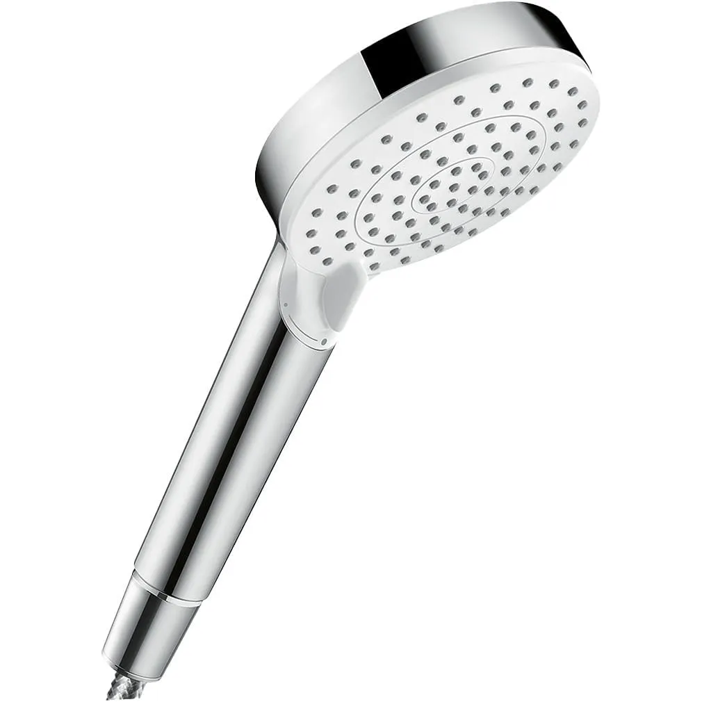 hansgrohe Crometta - wassersparender Duschkopf 6,7 l/min (EcoSmart), Handbrause mit 2 Strahlarten, runde Duschbrause (1…