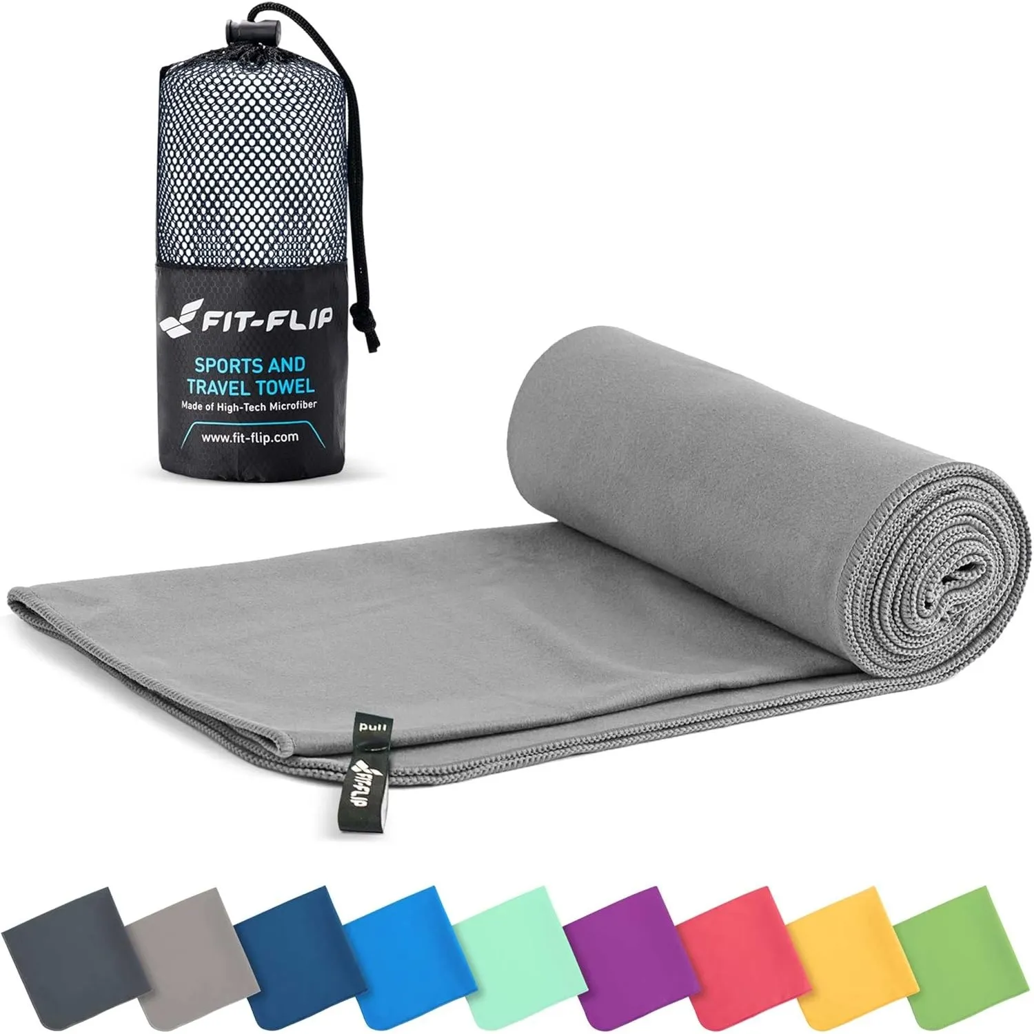 Fit-Flip Mikrofaser Handtuch - kompakte Microfaser Handtücher - ideal als Sporthandtuch, Reisehandtuch, Strandtuch - sc…