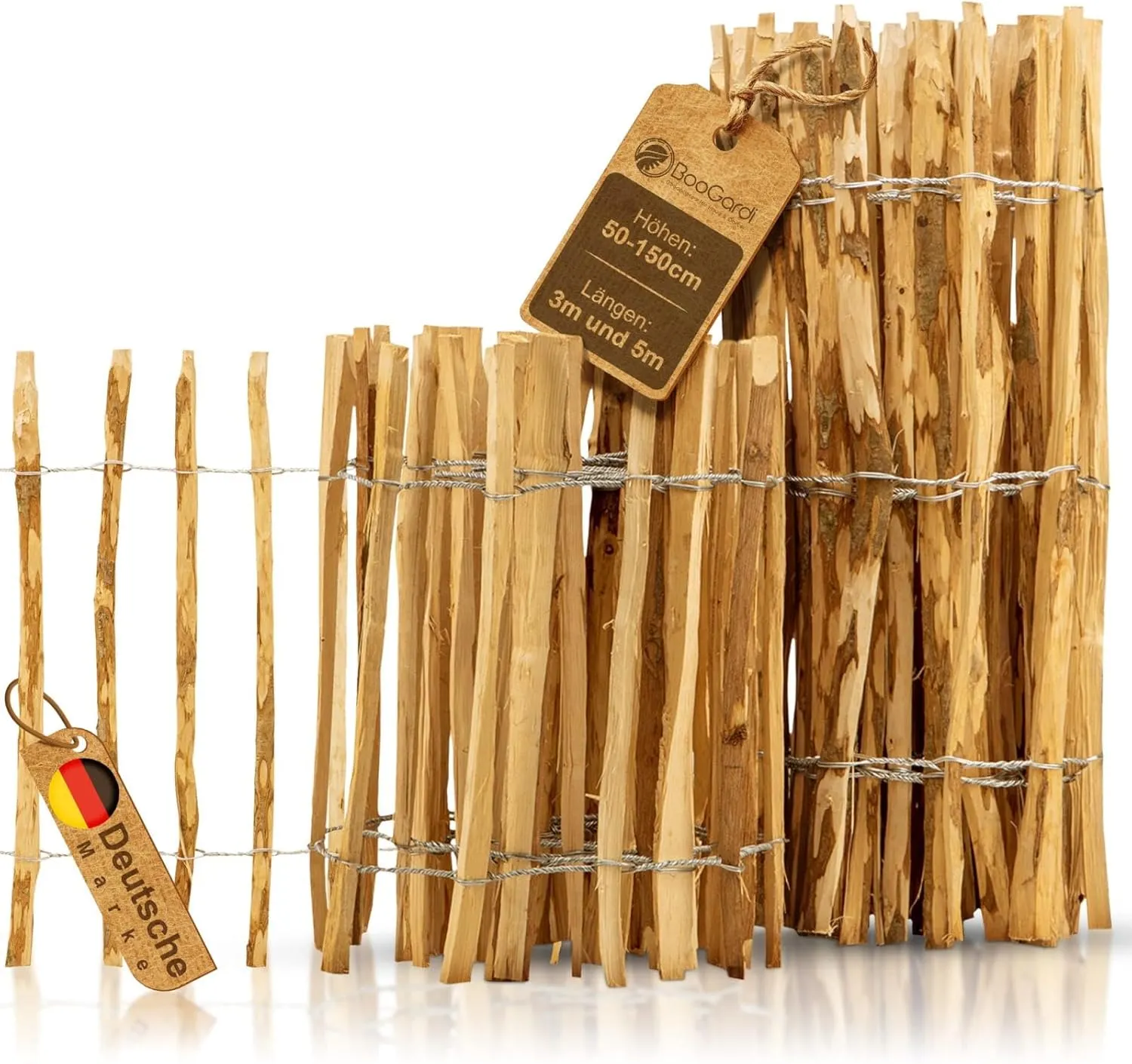 BooGardi Staketenzaun 80 cm hoch · Holz-Zaun Garten in 14 Größen · Gartenzaun Holz Sichtschutz · Jägerzaun Teichzaun Ho…