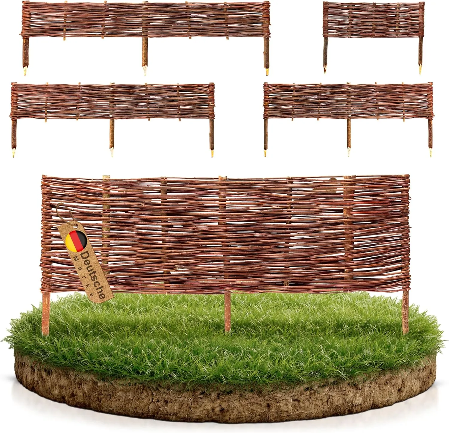 BooGardi Bed Border Made from Willow · Flower Bed Edging in Many Sizes · Willow Fence for Flower Bed Border or Path Edg…