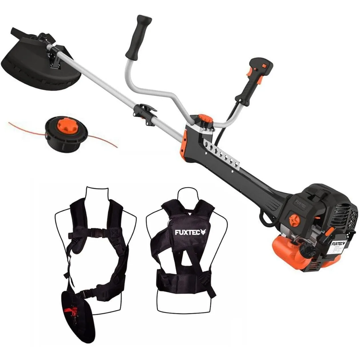 FUXTEC Profi Benzin Motorsense FX-PS152 – Profisense mit Faden und Komfort-Tragegurt – Rasentrimmer mit Antivibrationss…