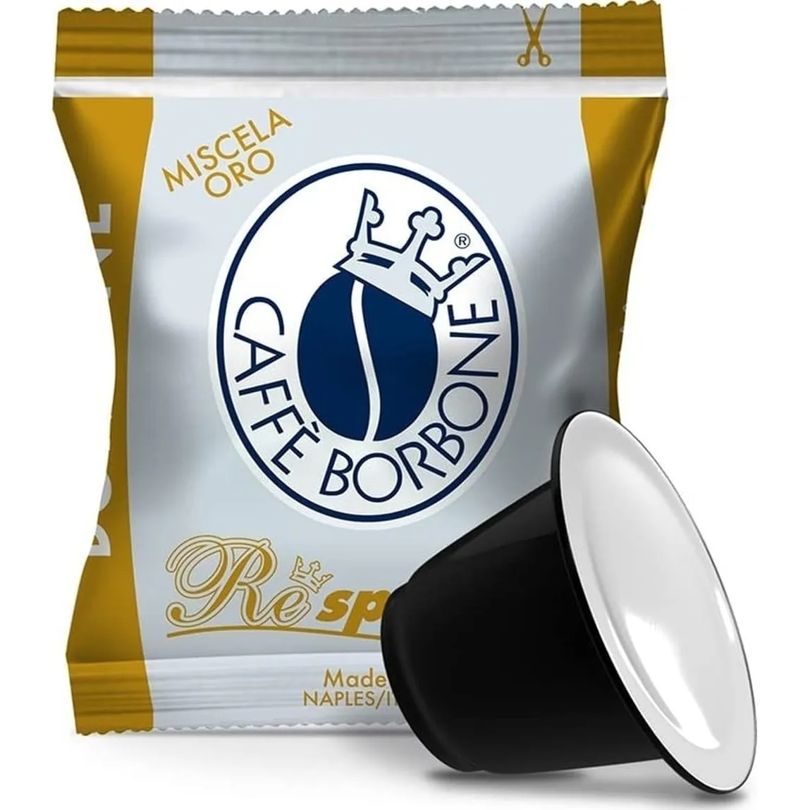 Caffè Borbone Respresso, Gold-Kaffeemischung - 100 Kapseln - Kompatibel mit Nespresso®* Haushalts-Espressomaschinen