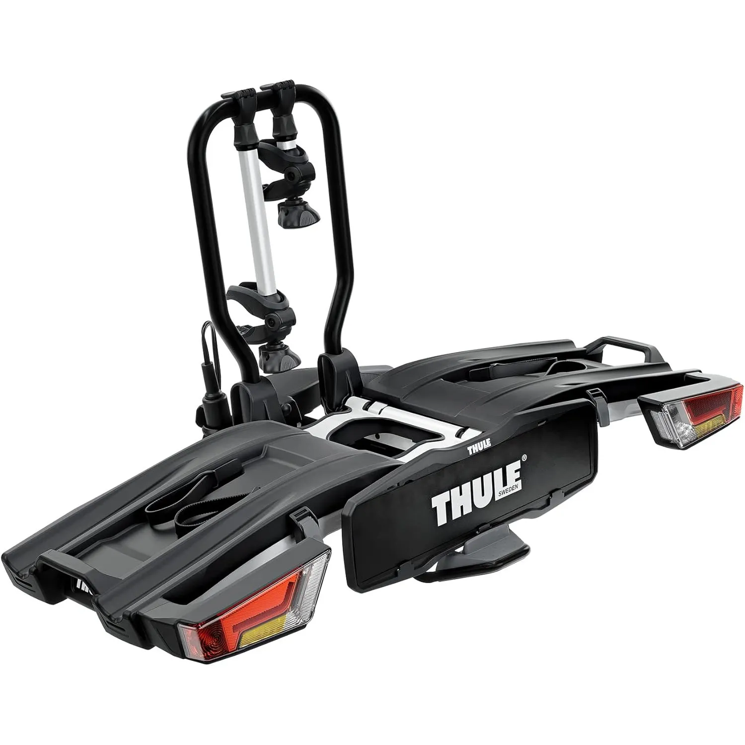 Thule EasyFold XT Fahrradträger, Fahrradträger Anhängerkupplung Black/Aluminum, 2 Bikes