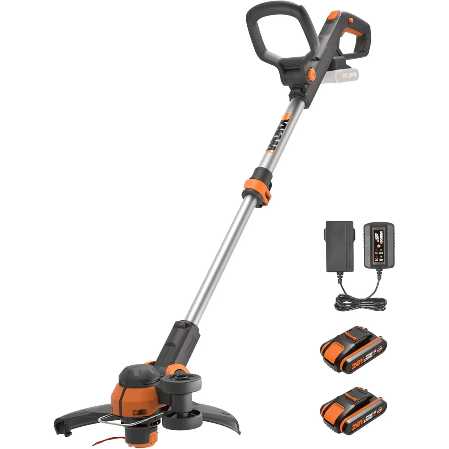 WORX WG163E Akku Rasentrimmer 20V, inkl. 2x2Ah Akkus & Ladegerät