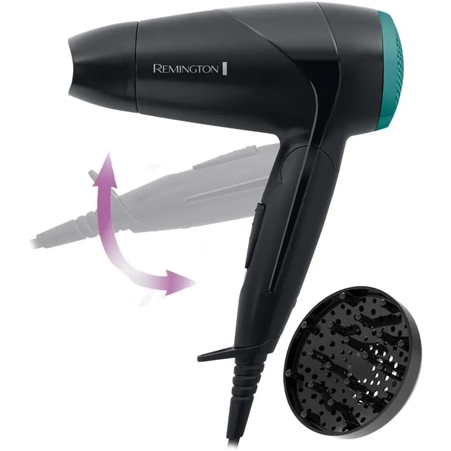 Remington Haartrockner [klein & klappbar & leistungsstark] On The Go (2000 W, weltweite Spannungsanpassung 120/220-240V…