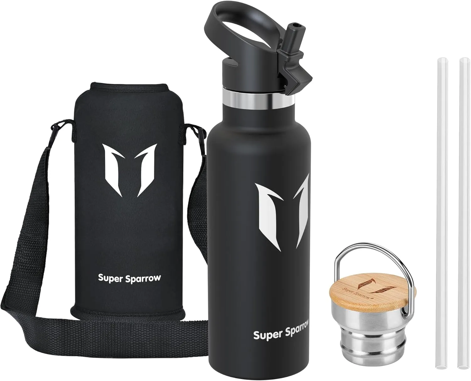 Super Sparrow Trinkflasche Edelstahl - 500ml/750ml/1L - Auslaufsicher Thermoskanne, BPA-Frei Wasserflasche - Thermosfla…
