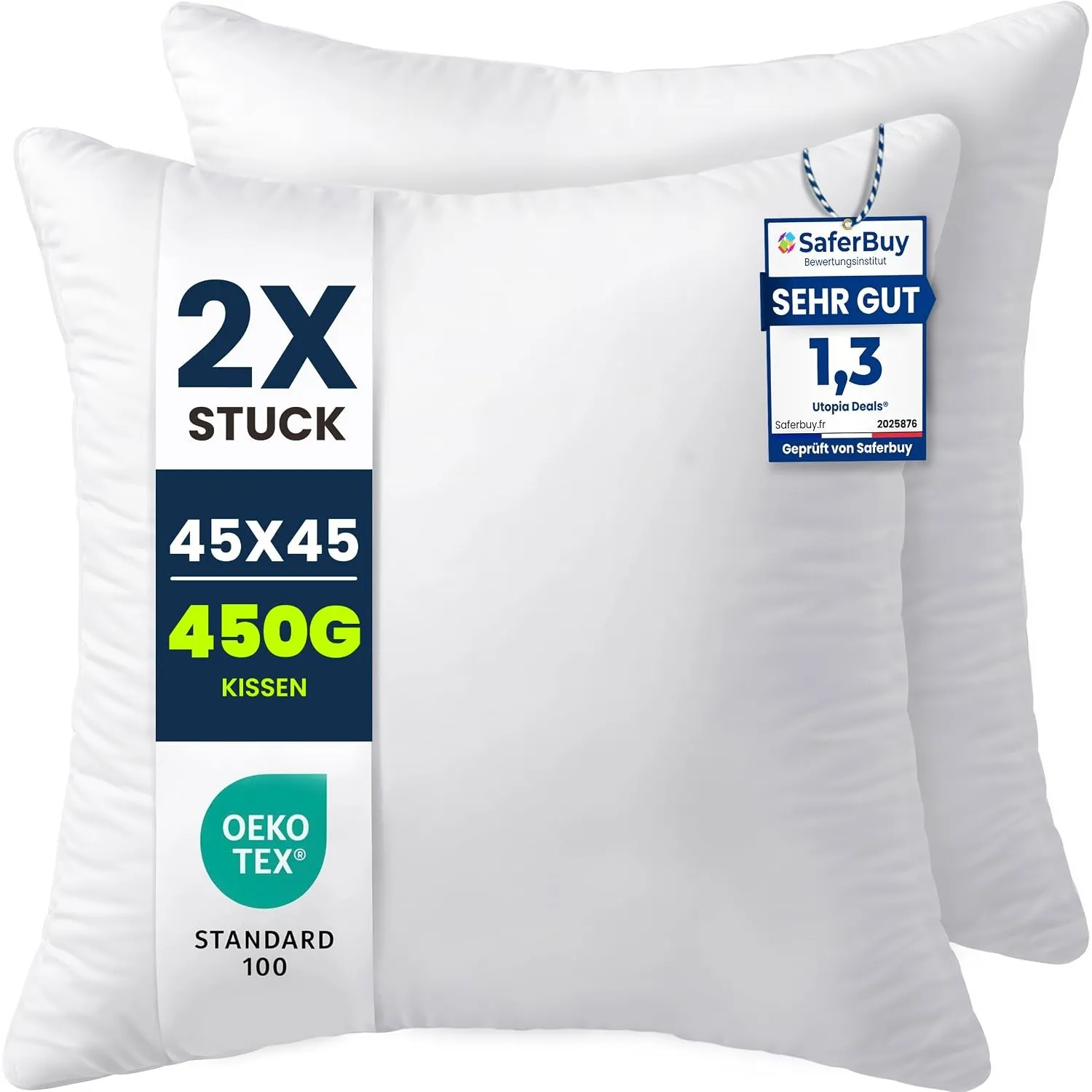 Utopia Bedding Kissenfüllung 45x45 2er Set Innenkissen Kissen Sofakissen