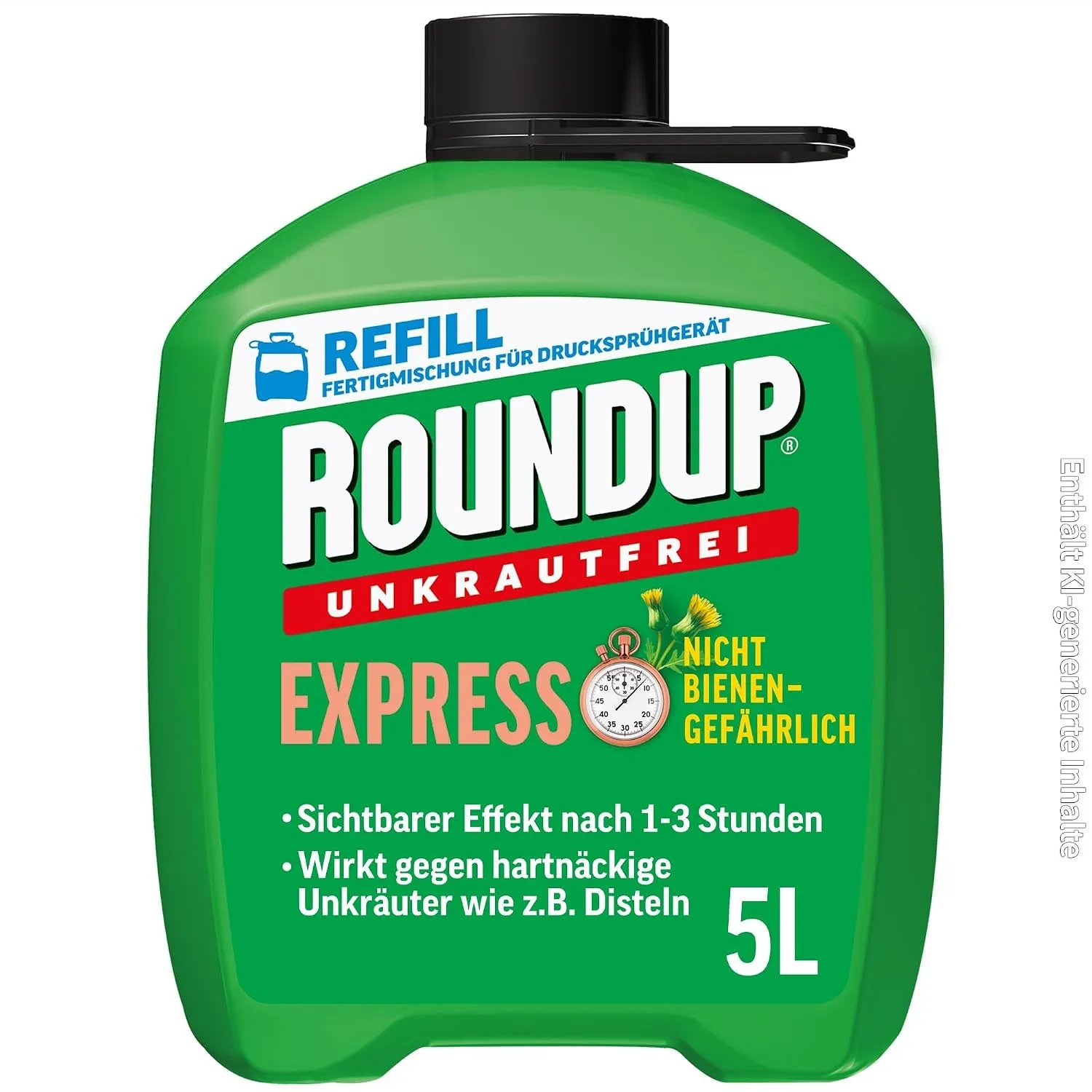 Roundup Unkrautfrei Express 5L Refill gegen Unkraut in Ziergärten
