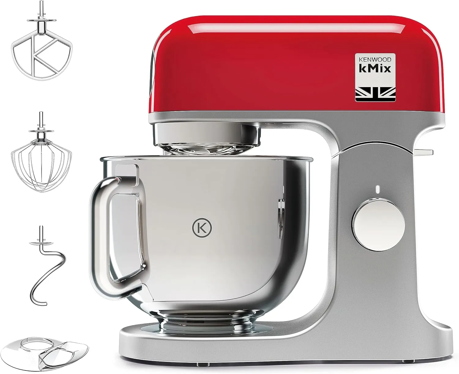 Kenwood kMix KMX750RD Küchenmaschine, 5 l Edelstahl Schüssel, Safe-Use-Sicherheitssystem, Metallgehäuse, 1000 Watt, ink…