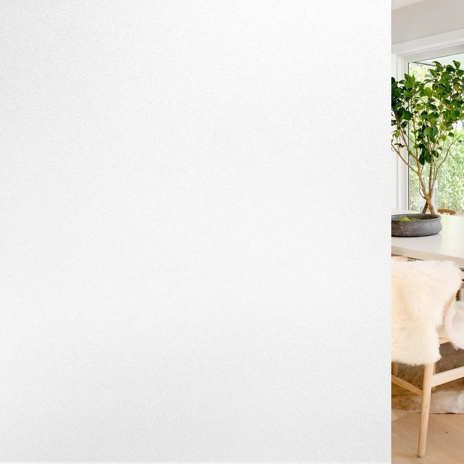 rabbitgoo Fensterfolie Blickdicht Milchglasfolie Klebefolie Weiß 90x200cm