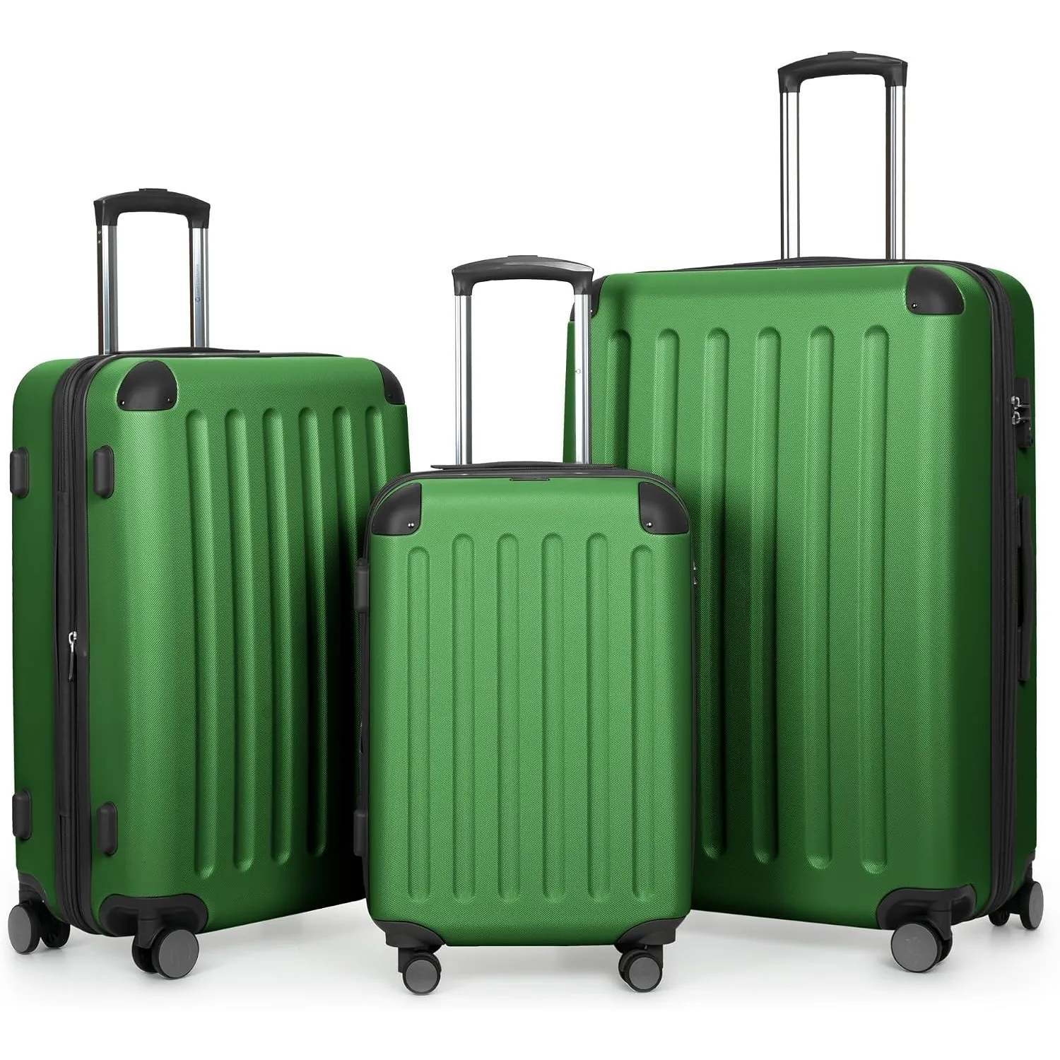 Hauptstadtkoffer Spree - 3er Kofferset, TSA, Trolley-Set, Rollkoffer, Reisekoffer, (S, M & L), Grün | ABS-Hartschale · …