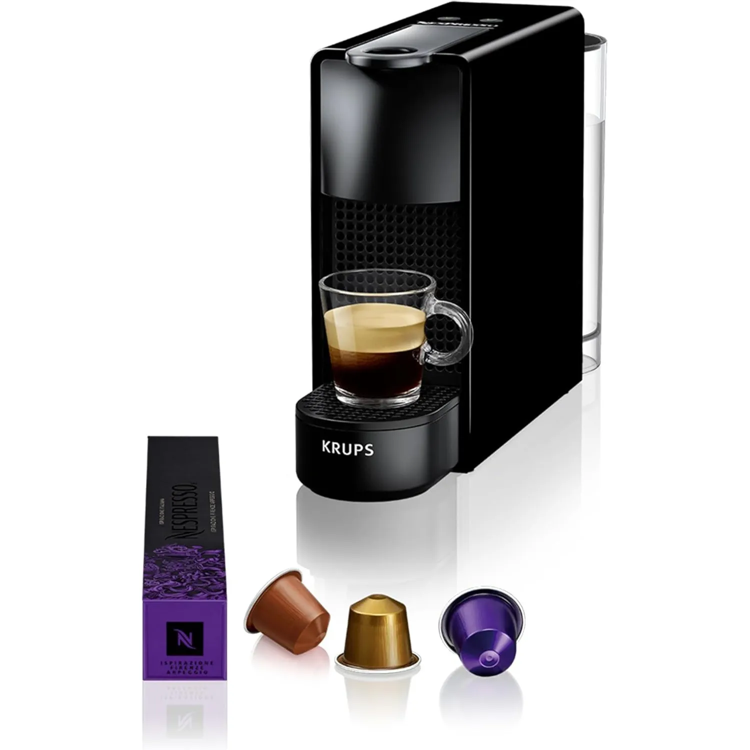 Nespresso Krups Essenza Mini Kaffeekapselmaschine, 7 Kapseln, 19 bar, Energiesparmodus, 1260 Watt, 0,6 l Wassertankvolu…
