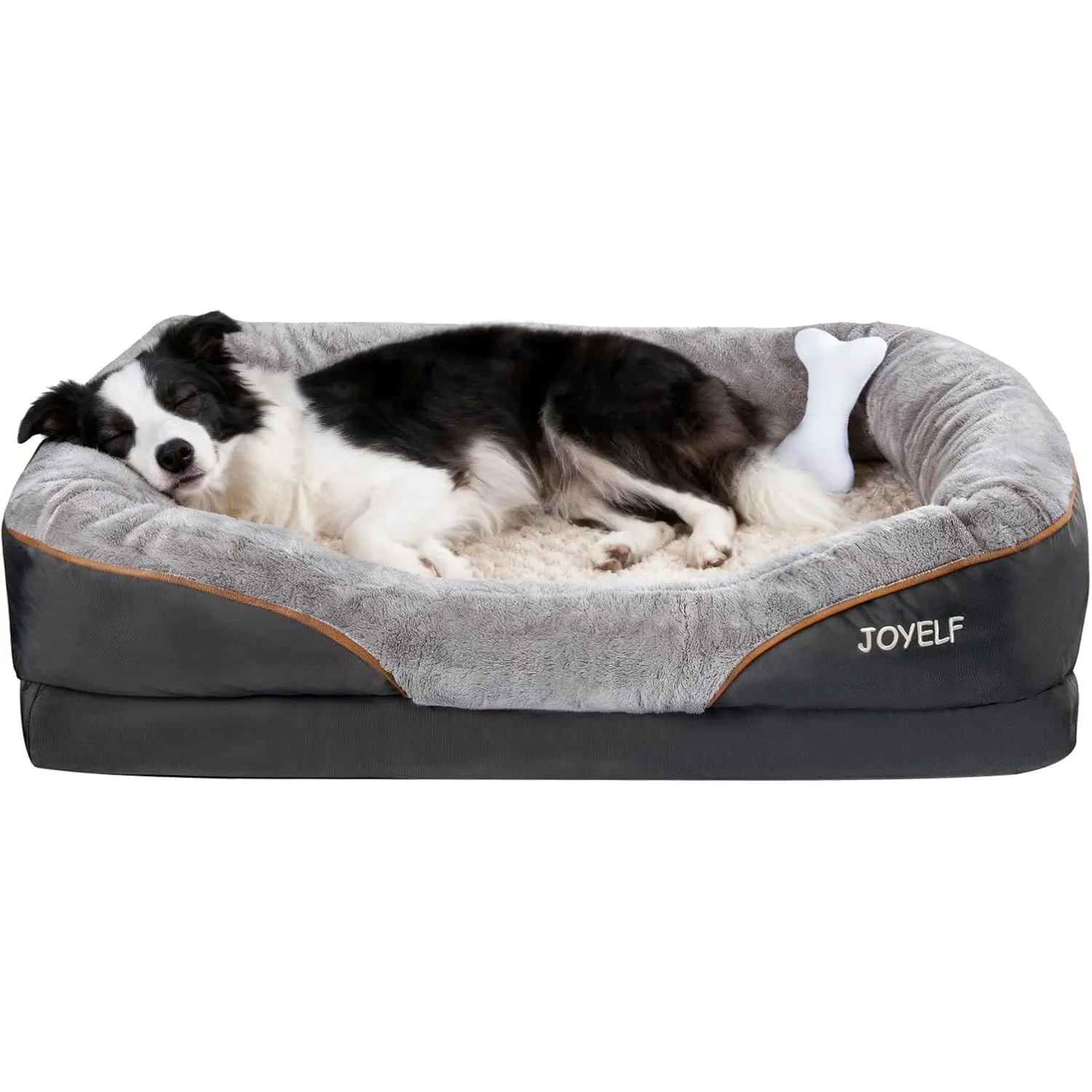 JOYELF Großes Hundebett Memory Foam orthopädisches Hundebett & Hundesofa mit abnehmbarem waschbarem Bezug und Quietschs…