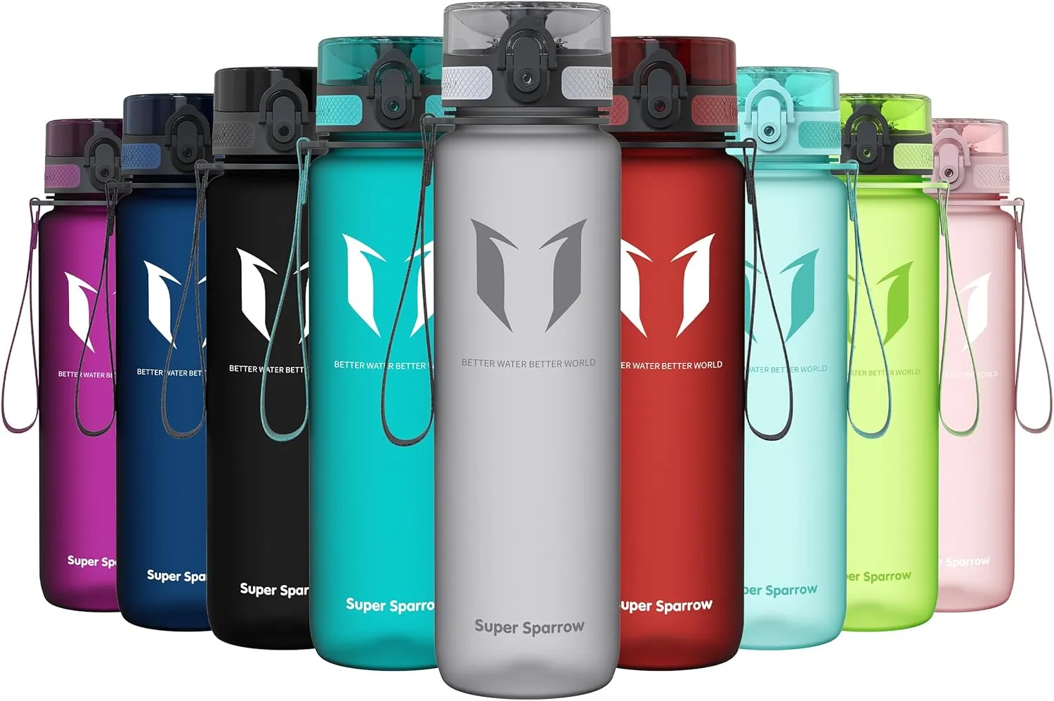Super Sparrow Trinkflasche - Tritan Wasserflasche - 350ml, 500ml, 750ml, 1000ml - BPA-frei - Ideale Sportflasche - Spor…