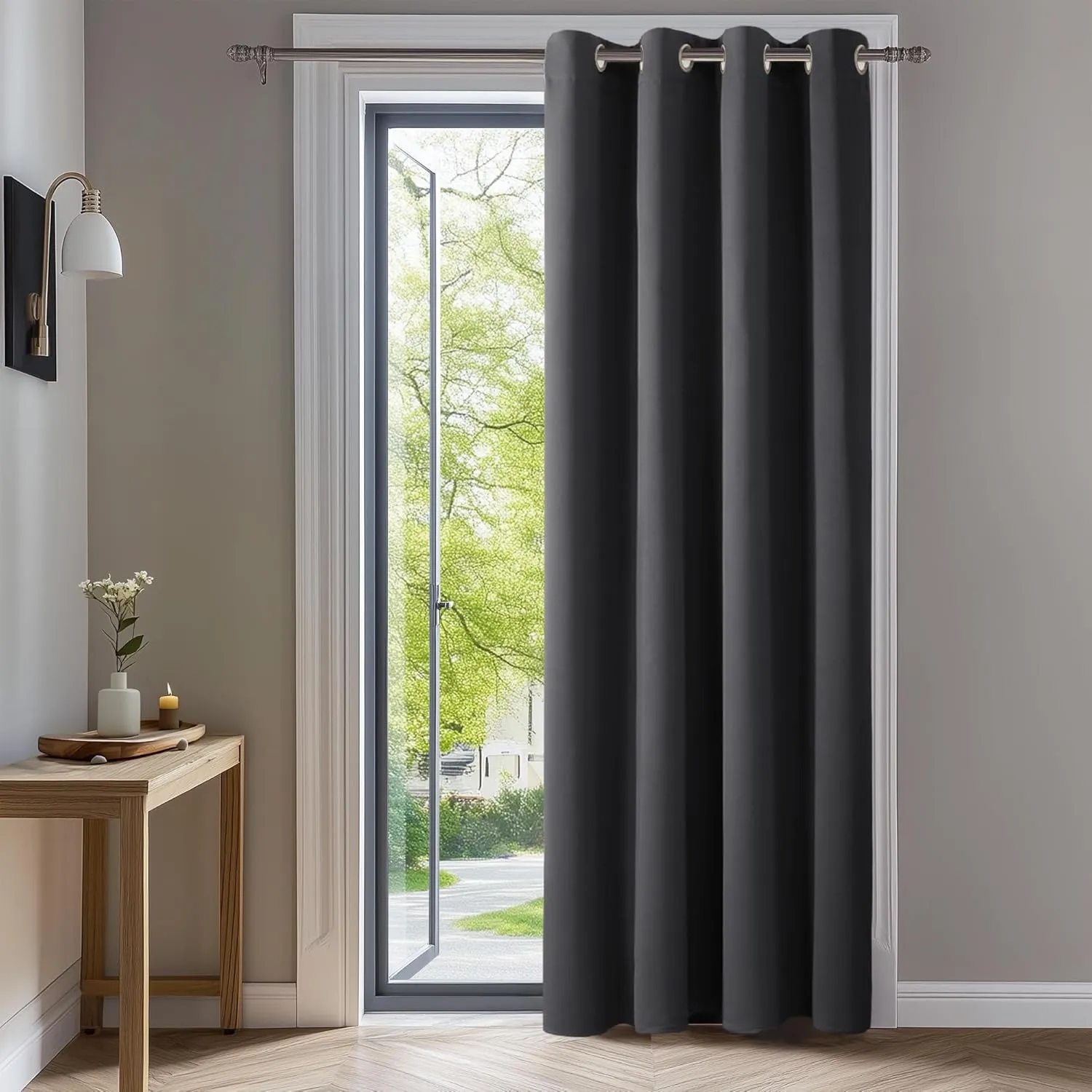 Deconovo Verdunkelungsvorhang mit Ösen, 132x214 cm, Dunkelgrau, 1 Panel | 1 Stück, H214 x B132 cm, Hitzeschutz Gardine,…