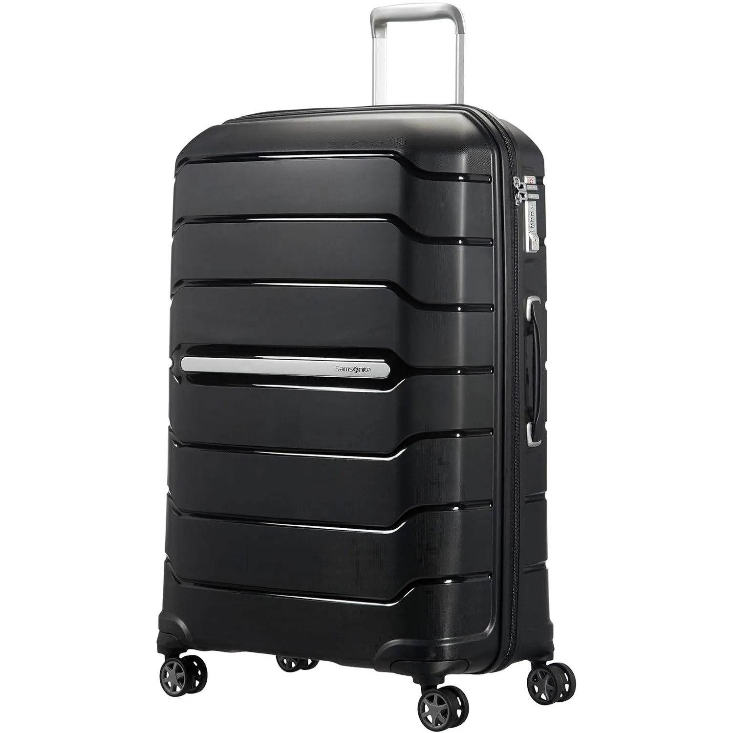Samsonite Flux - Spinner L, Erweiterbarerer Koffer, 75 cm, 99/111 L, Schwarz (Black)