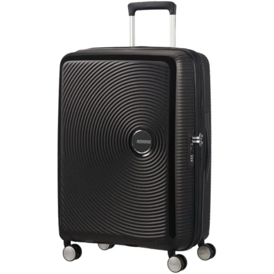 American Tourister Soundbox - Spinner M Erweiterbar Koffer, 67 cm, 71.5/81 L, Schwarz (Bass Black)