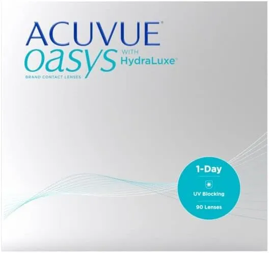 ACUVUE OASYS 1-Day Tageslinsen helfen das Gefühl von müden & trockenen Augen zu reduzieren – Tageskontaktlinsen mit -4,…