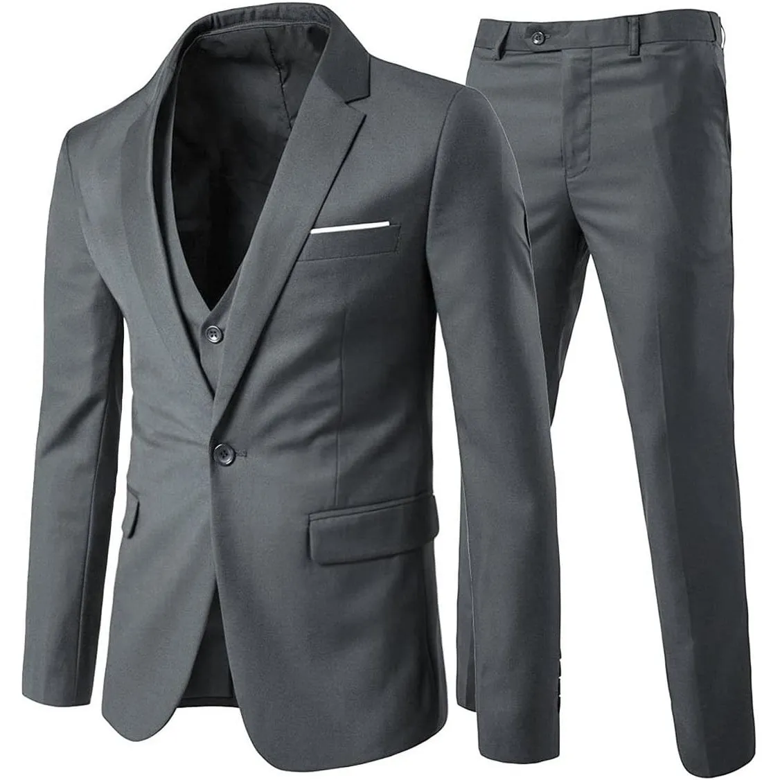 Anzug Herren Slim Fit 3 Teilig Anzüge Herrenanzug Sakko für Hochzeit Business