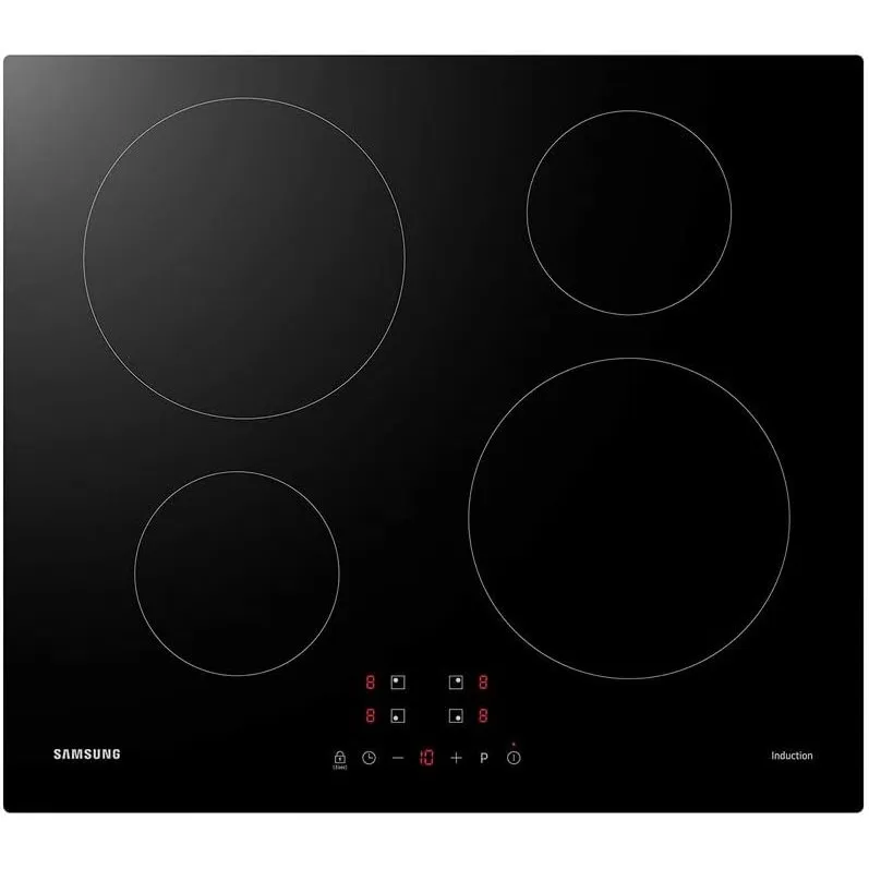 Samsung NZ64M3NM1BB Autarkes Induktionskochfeld, 60 cm große Herdplatte aus Glaskeramik, Rahmenlos, 4 Kochzonen mit Tou…