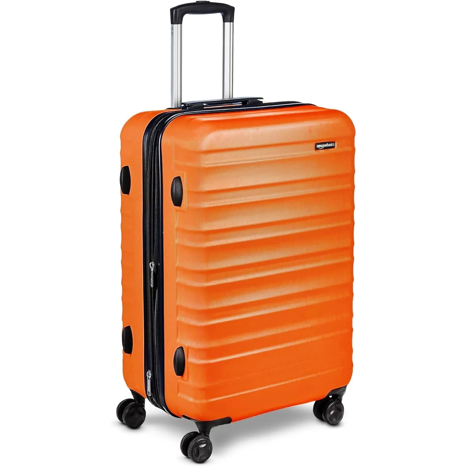 Amazon Basics Hartschalen-Koffer Mittelgroß - Erweiterbares ABS-Reisegepäck mit 4 Doppel-Spinnerrädern - Kratzfest und …