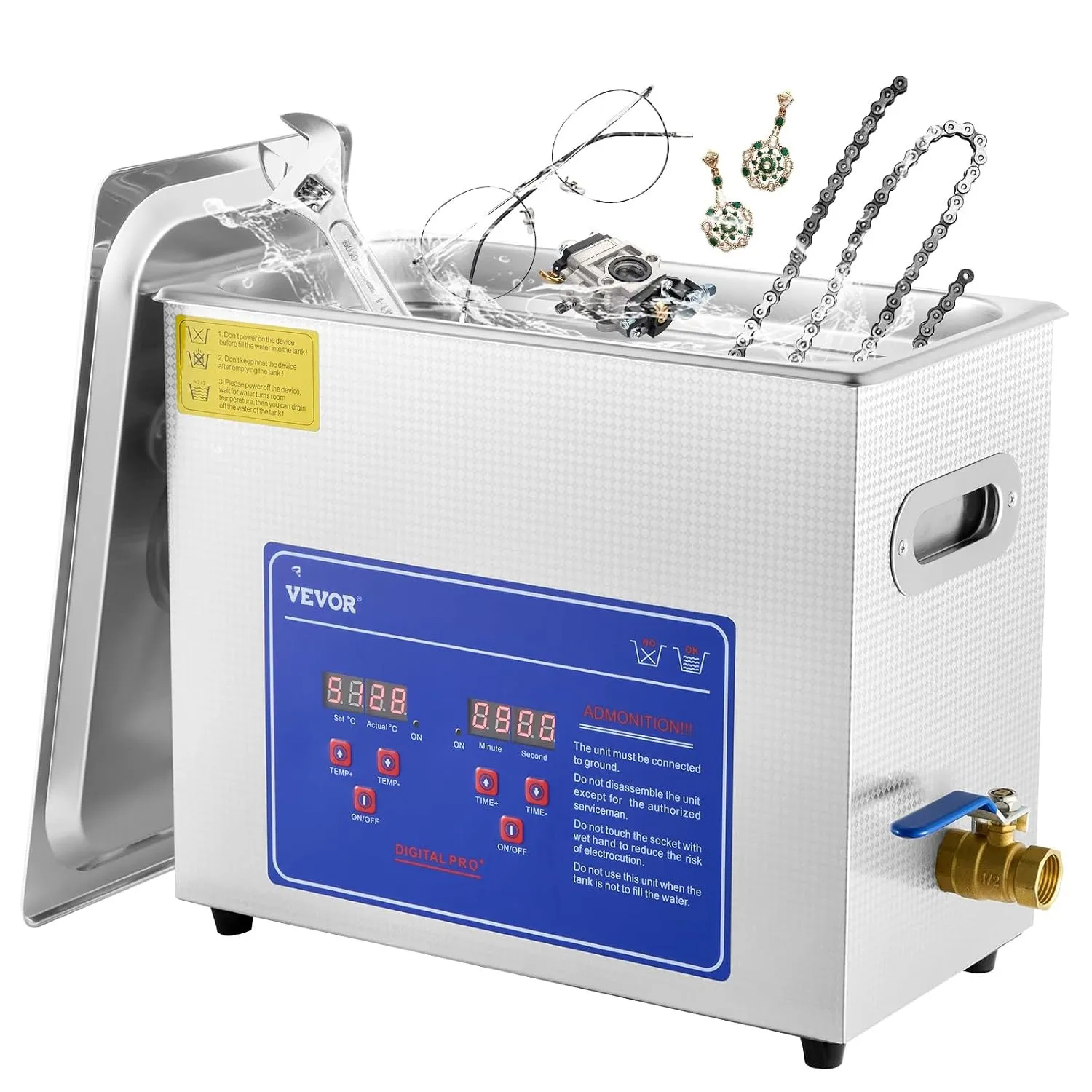 VEVOR Ultraschallreiniger 6L reiniger ultraschallgerät Ultraschallreinigungsgerät Ultrasonic Cleaner mit Heizung Digita…