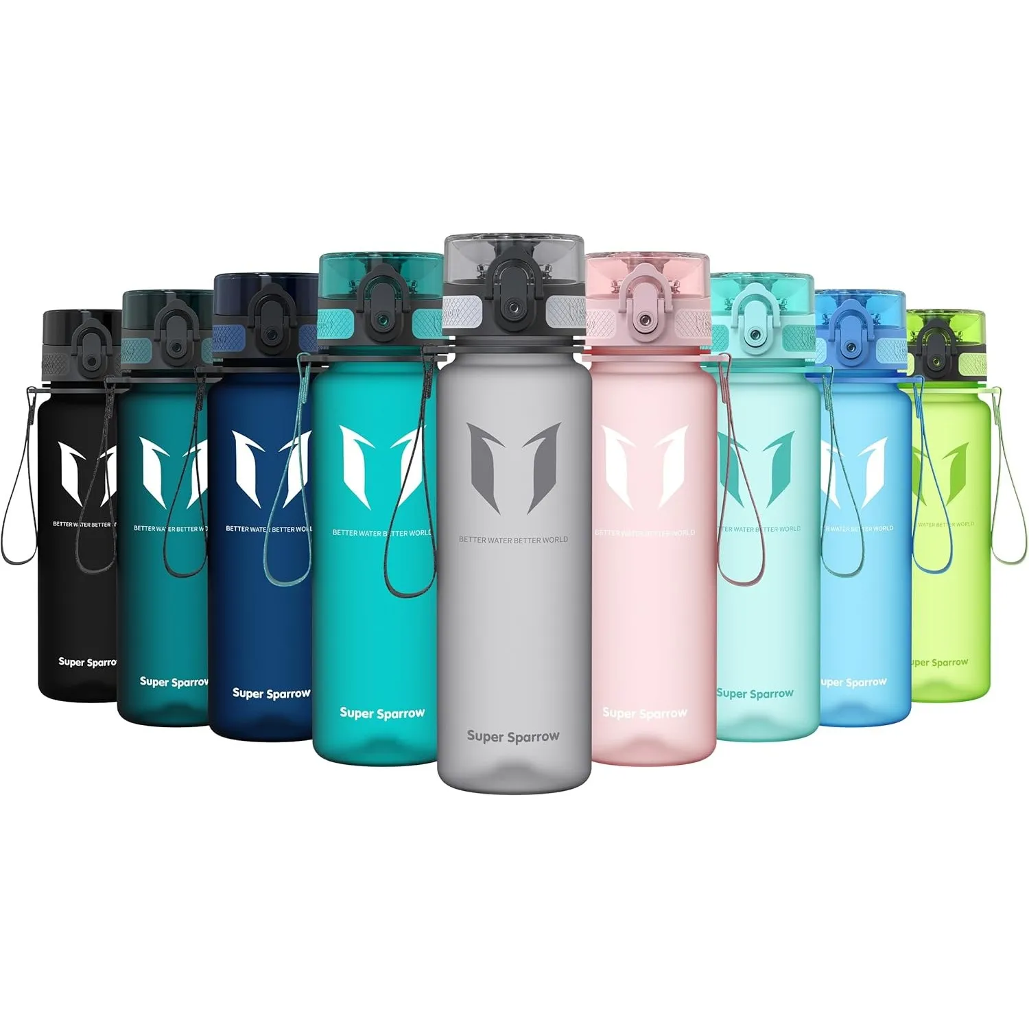 Sparrow Trinkflasche 500ml/750ml/1L - BPA-frei Tritan Wasserflasche 1-Klick