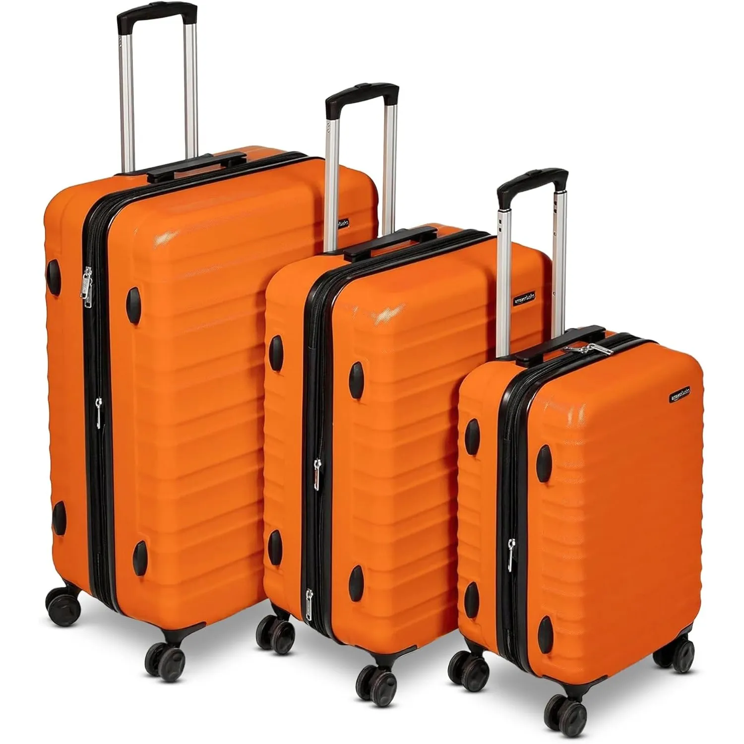 Amazon Basics Hartschalen-Koffer-Set (Klein + Mittel + Groß), Erweiterbares ABS-Reisegepäck, 4 Doppel-Spinnerräder, Kra…