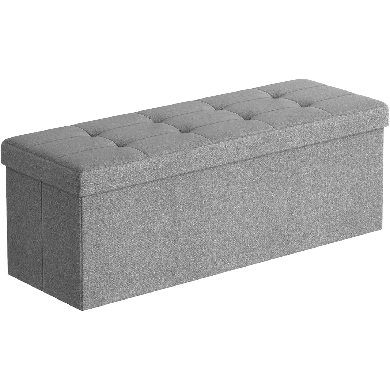 SONGMICS Sitzhocker mit Stauraum, klappbare Sitzbank, 38 x 110 x 38 cm Fußbank, Aufbewahrungsbox, bis 300 kg belastbar,…