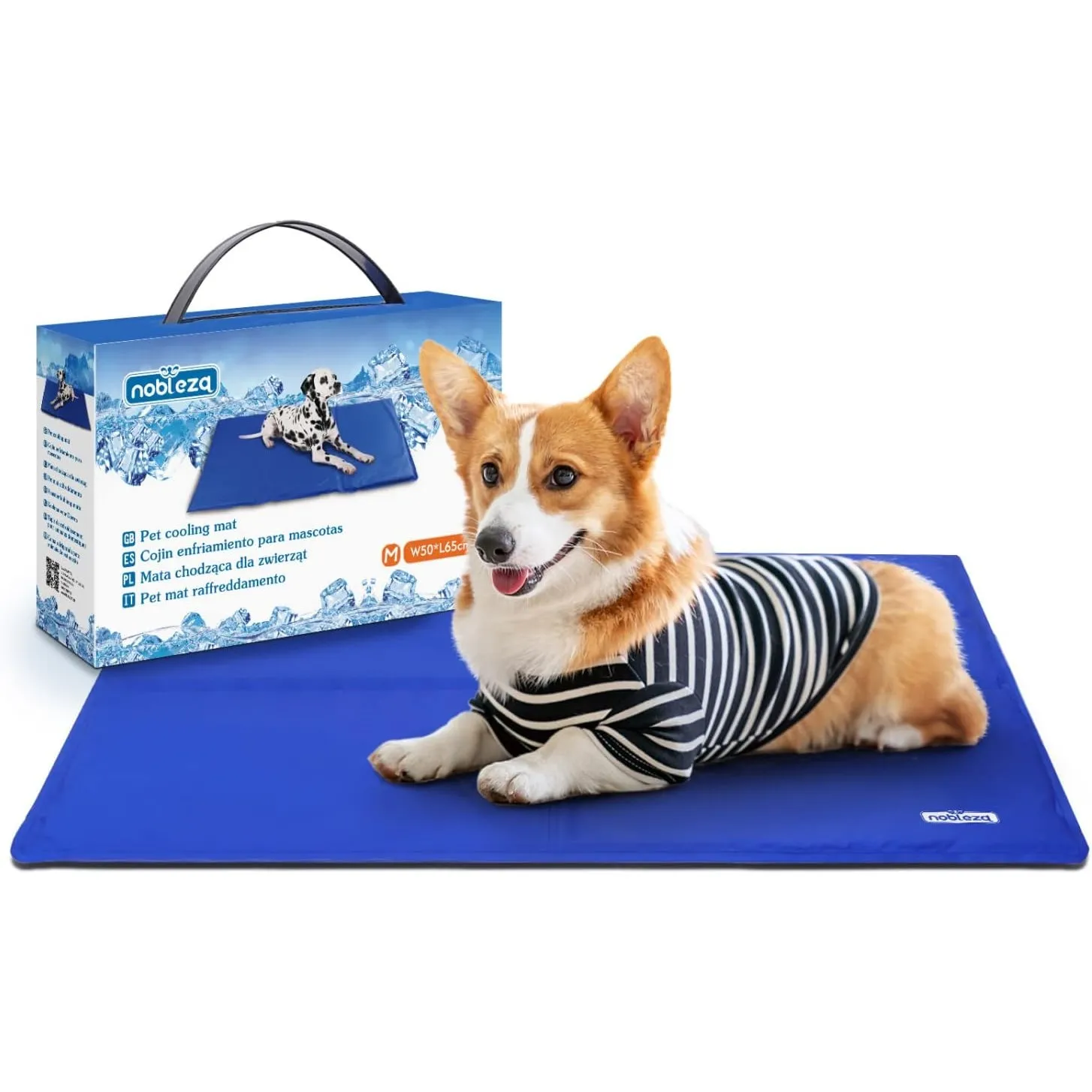 Nobleza - Kühlmatte Hunde Selbstkühlend Ungiftige Gelauflagen Welpe Katzenbett Kühlmatratze im Sommer, 65 * 50cm, Blau,…