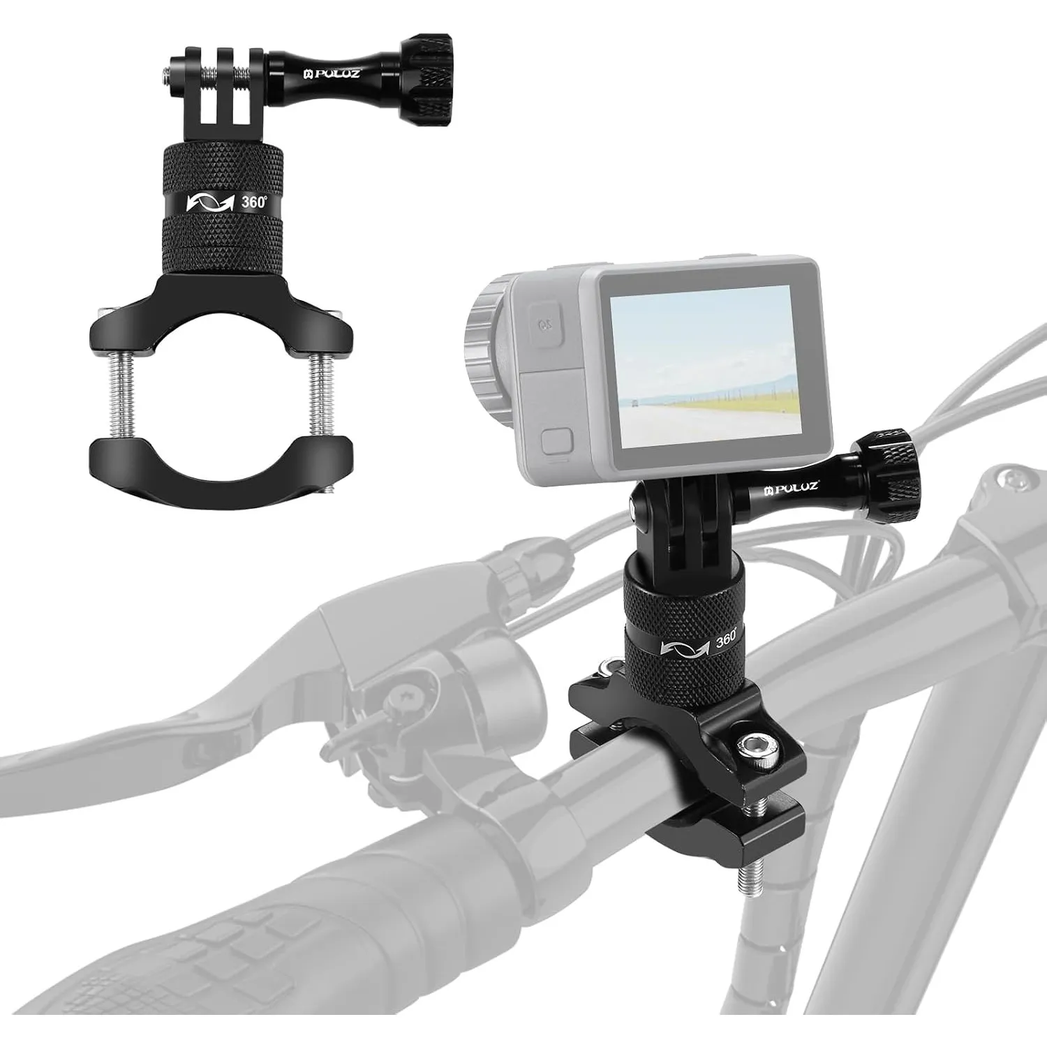 PULUZ Go Pro Bike Halterung 360°Rotation Lenker Fahrradhalterung für Actionkamera Go Pro Hero Hero11 /10/9 /8/7 /6/5, I…